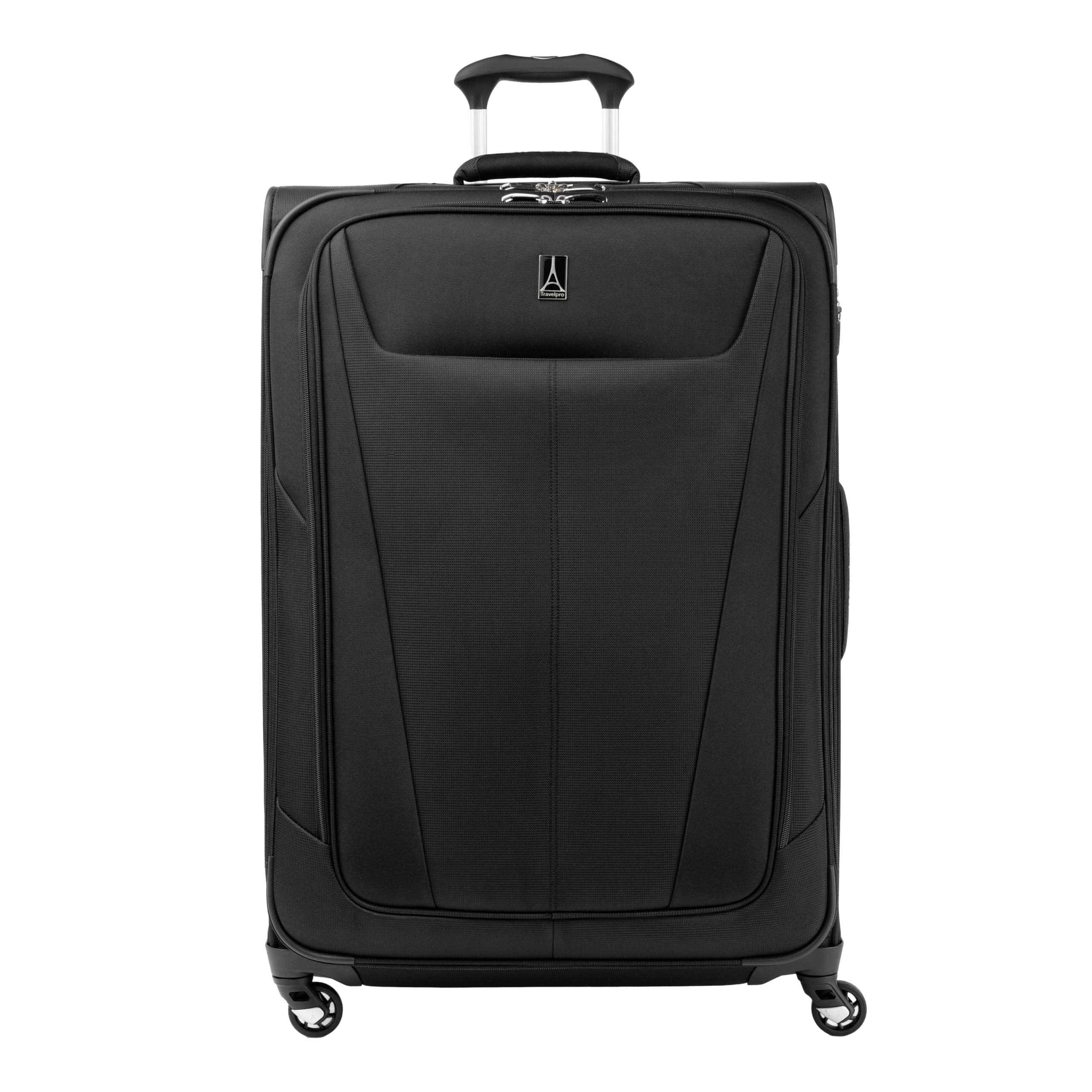 Maxlite 5 Softside Expandable Luggage with 4 Spinner Wheels, Lightweight Suitcase, Men and Women, Black, Checked-Large 29-Inch