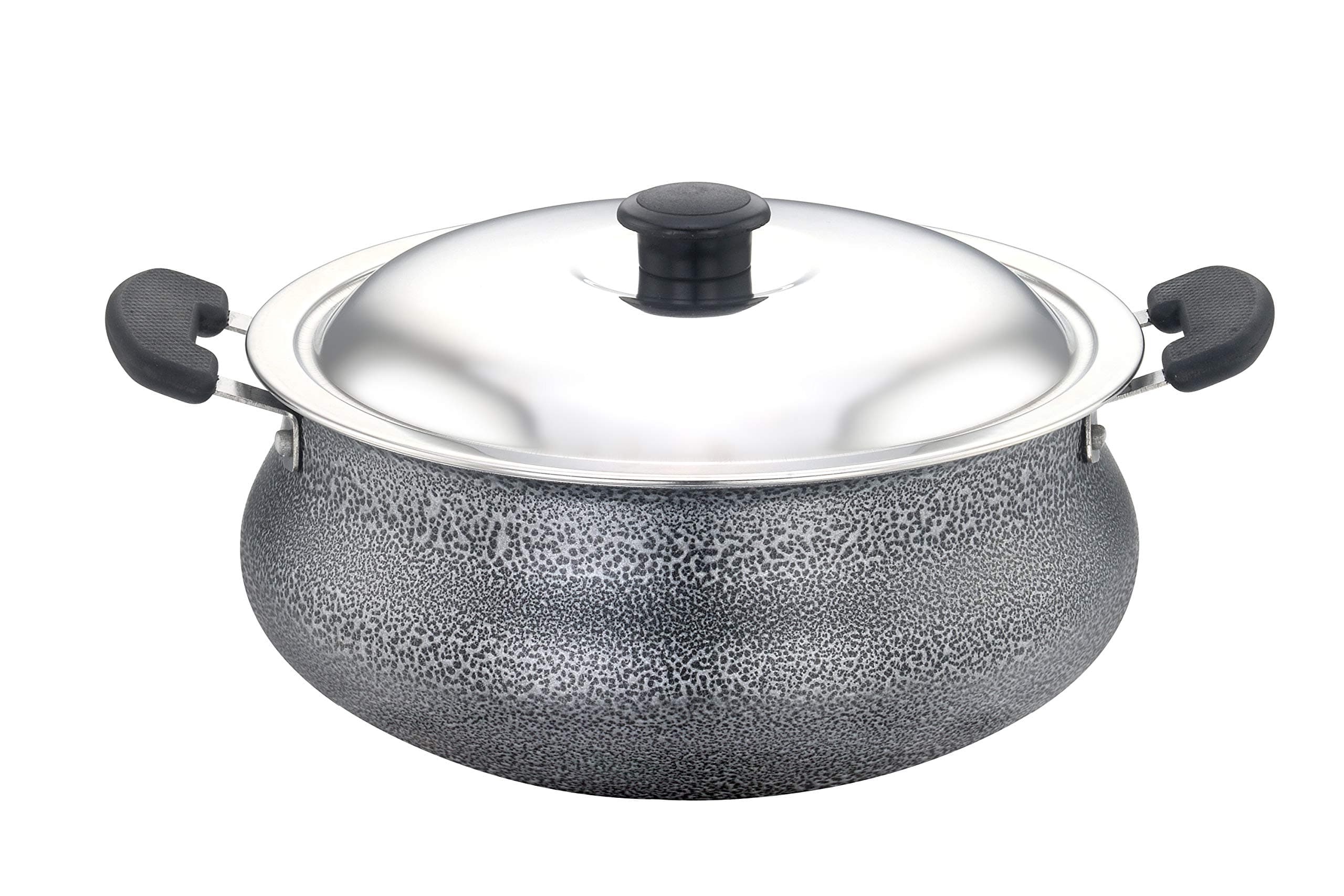 Sponsored Ad - Aluminium Nonstick Biriyani Pot With Lid, 2 liter (Black) Handi | Patila | Bhagona | Tapeli with LID | Multipurpose Aluminium Cooking Utensils for Kitchen | Dishwasher Safe