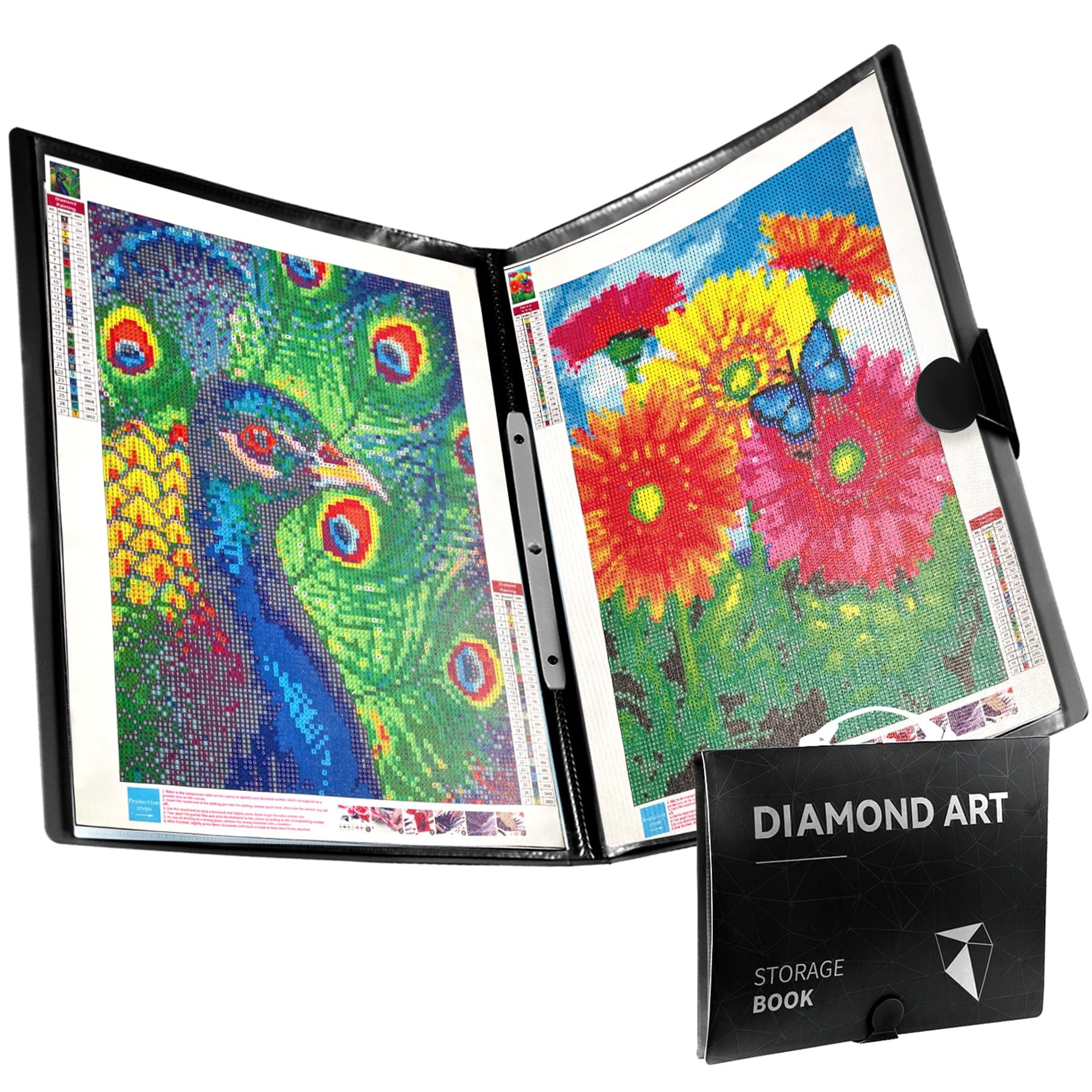 TTPOLONG A2 Diamond Painting Storage Book, Diamond Art Portfolio Book 30 Pags Clear Pockets Plastic Sleeves（22.5X16.7 Inch）