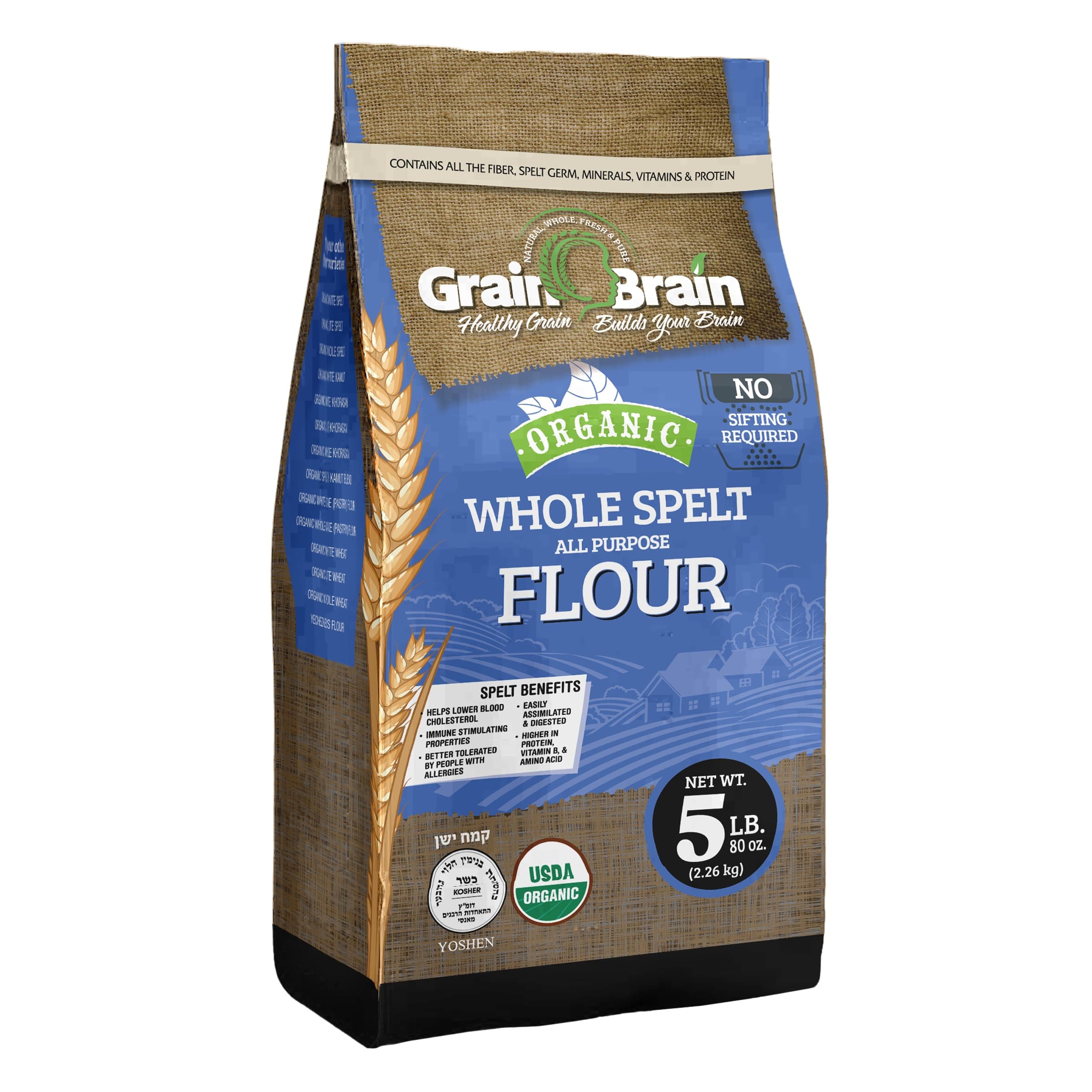 Organic Whole Spelt Flour (5 lb)