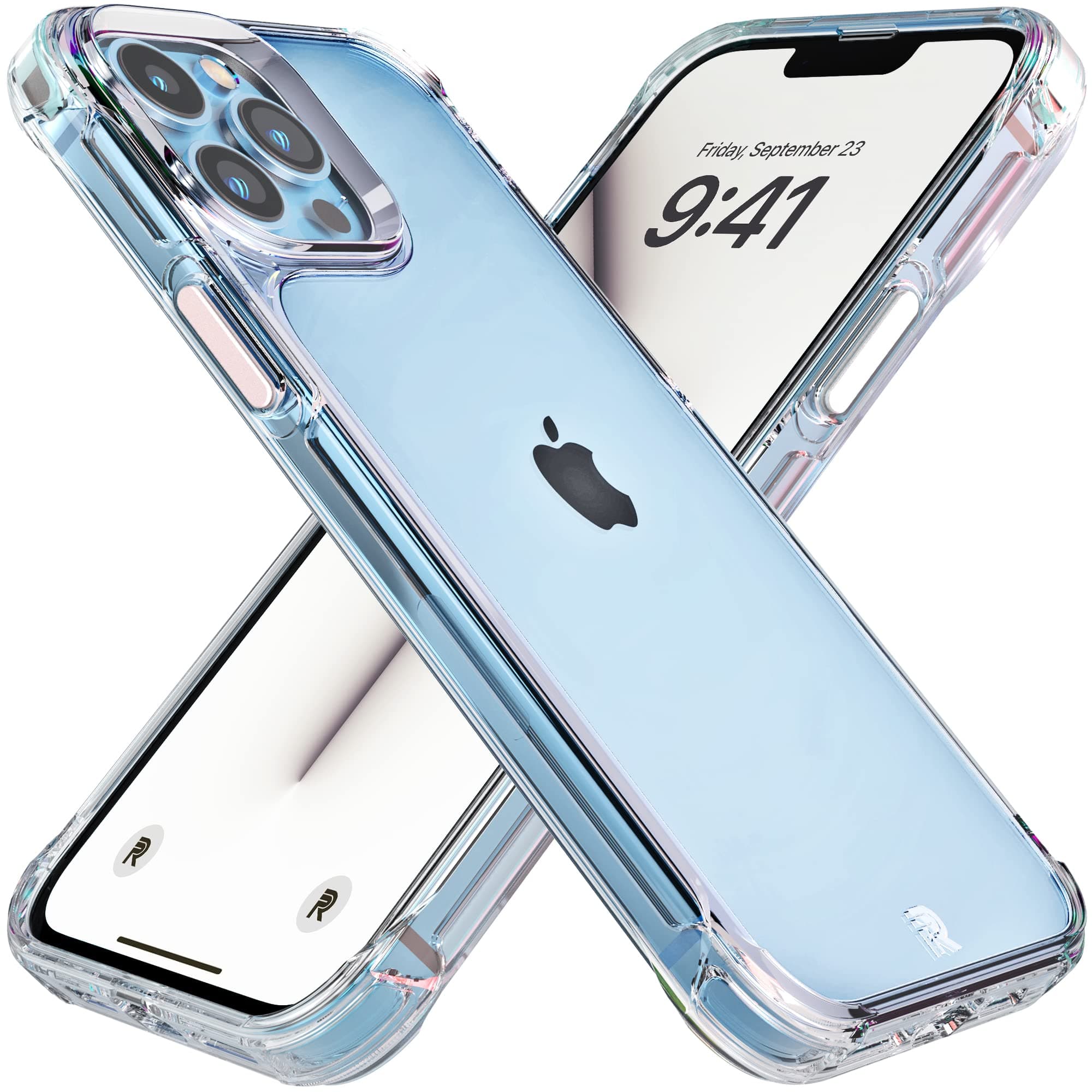 REBEL Clear iPhone 13 Pro Max Case [Crystal Series Gen-3] Non-Yellowing, Anti-Scratch, Protective Shockproof Bumpers, Metal Buttons, Slim Fit Grip, 6.7 Inch Phone 2021 (Crystal Clear, No MagSafe)