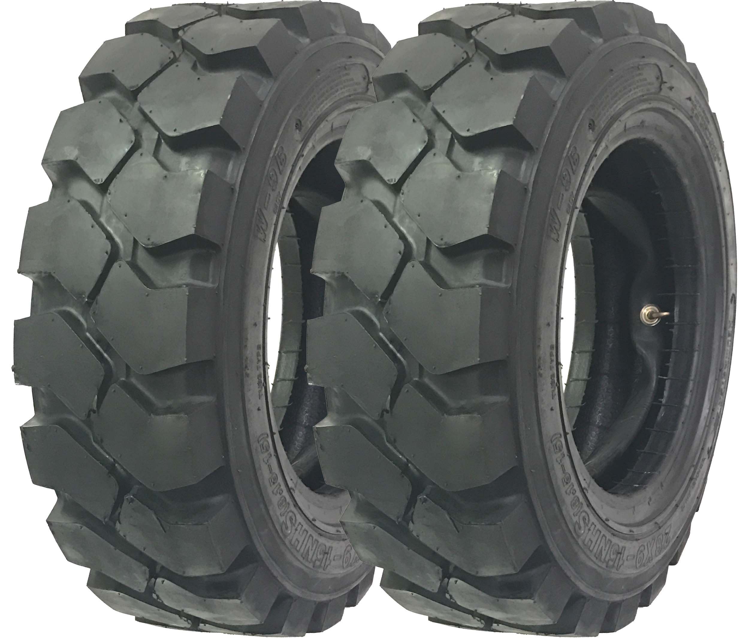 Set of 2 New Zeemax HD 28x9-15 8.15-15 /14TT Forklift Tires w/Tube & Flap & Rim Guard