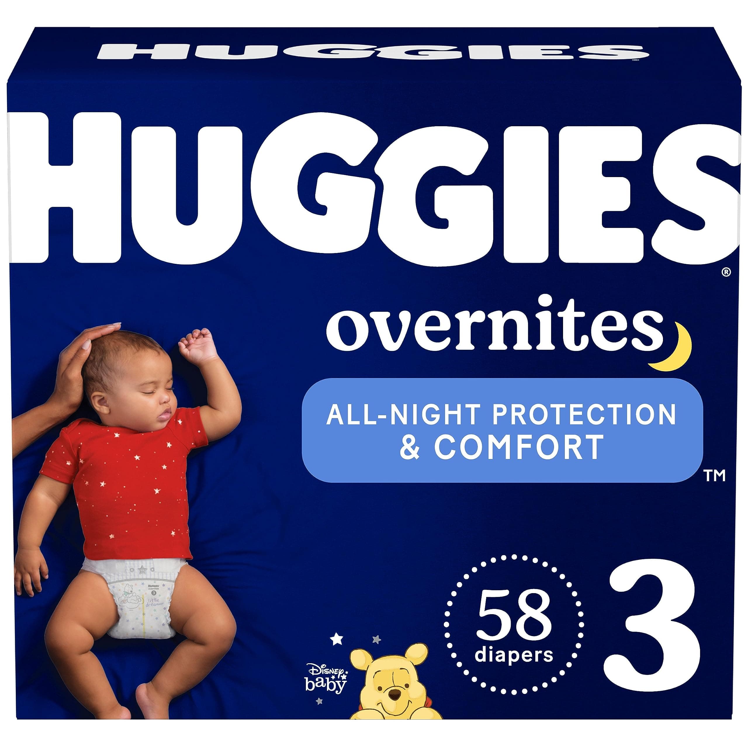 Huggies Overnites Size 3 Overnight Diapers (16-28 lbs), 58 Ct