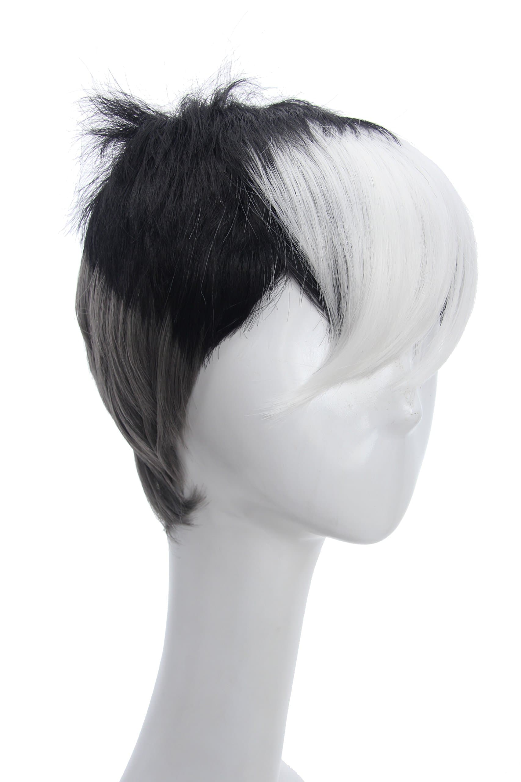 SoulWigs: Shiro Wig Anime Cosplay Wig Inspired by Voltron Shiro in Legendary Defender Halloween Cosplay Tricolor Wig (Black and White and Gray) for Men