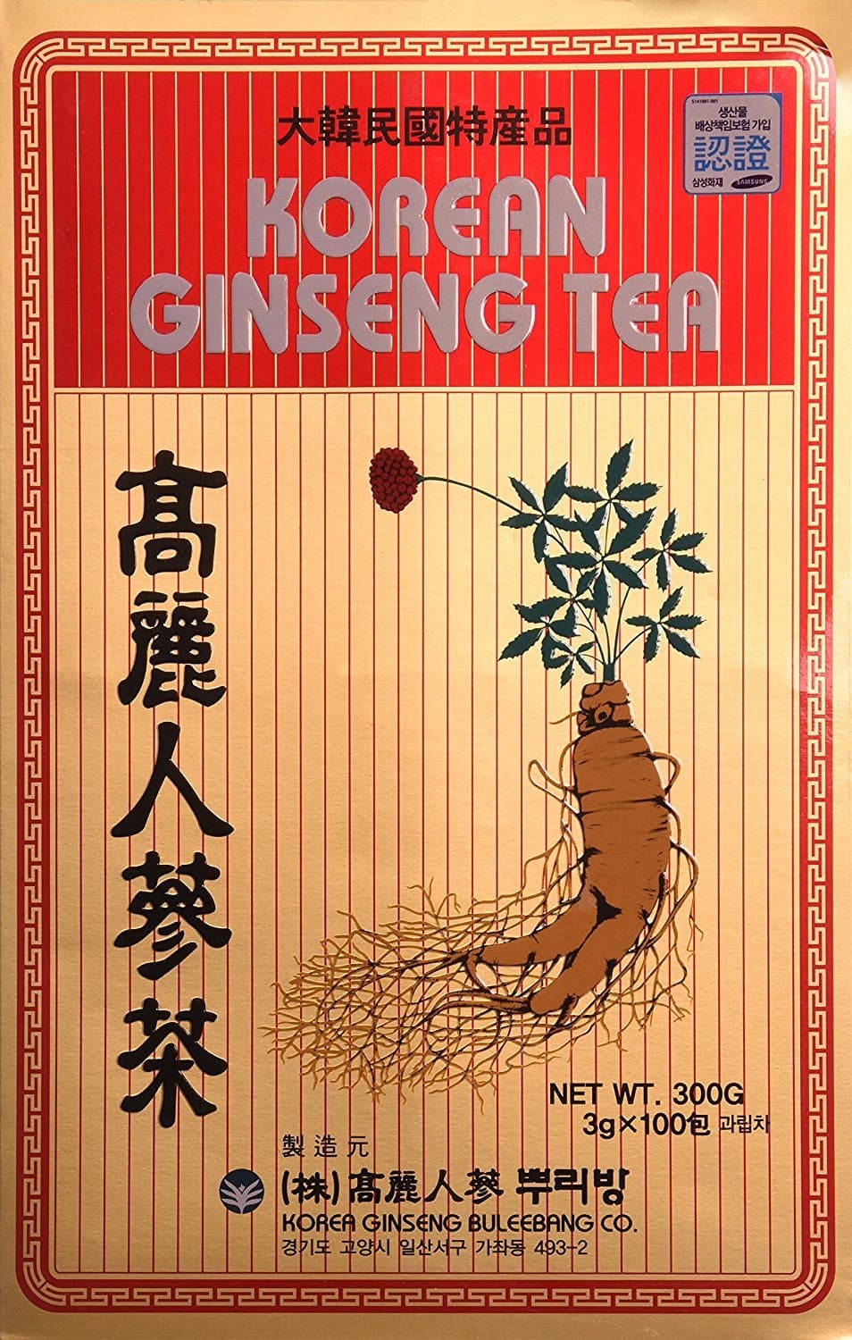 Original Korean Ginseng Tea 0.1oz(3g) 100 Packets (By Koreatrends)