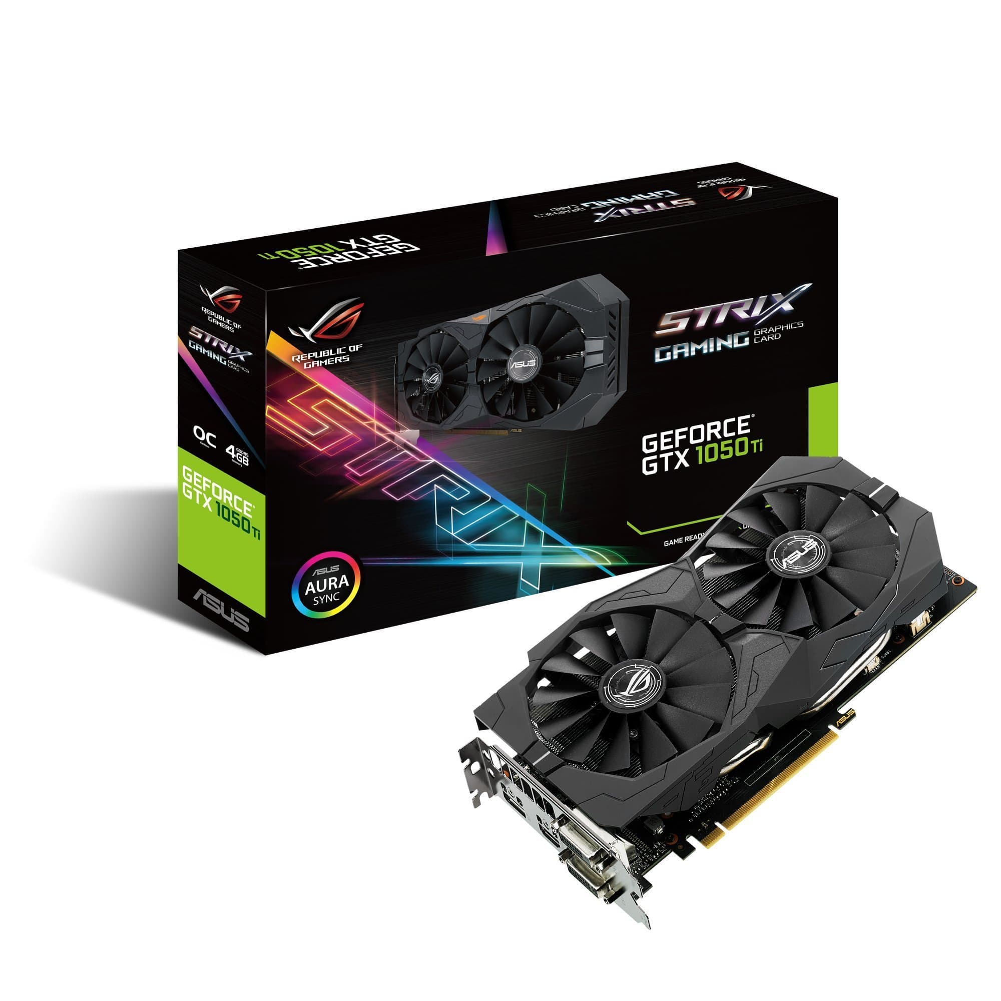 ASUS Geforce GTX 1050Ti 4GB ROG Strix OC Edition HDMI 2.0 DP 1.4 Gaming Graphics Card (STRIX-GTX1050TI-O4G-GAMING) Graphic Cards (Renewed)