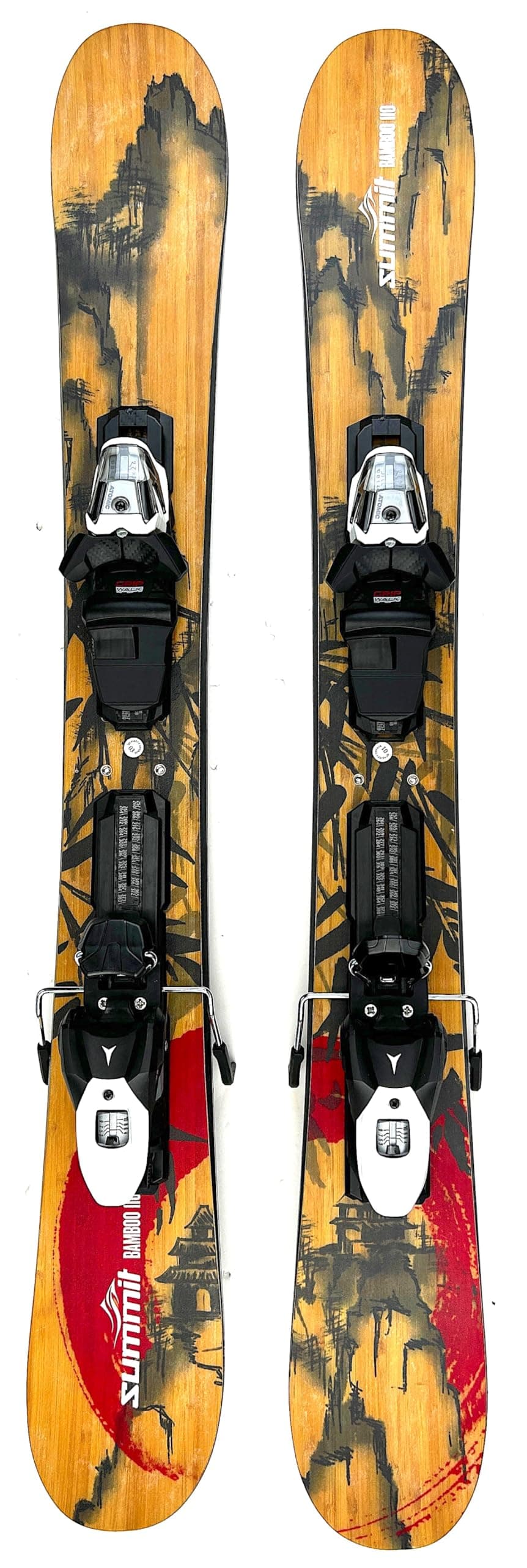 Bamboo Pro 110 cm Skiboards w. Atomic M10 Adjustable Ski Bindings
