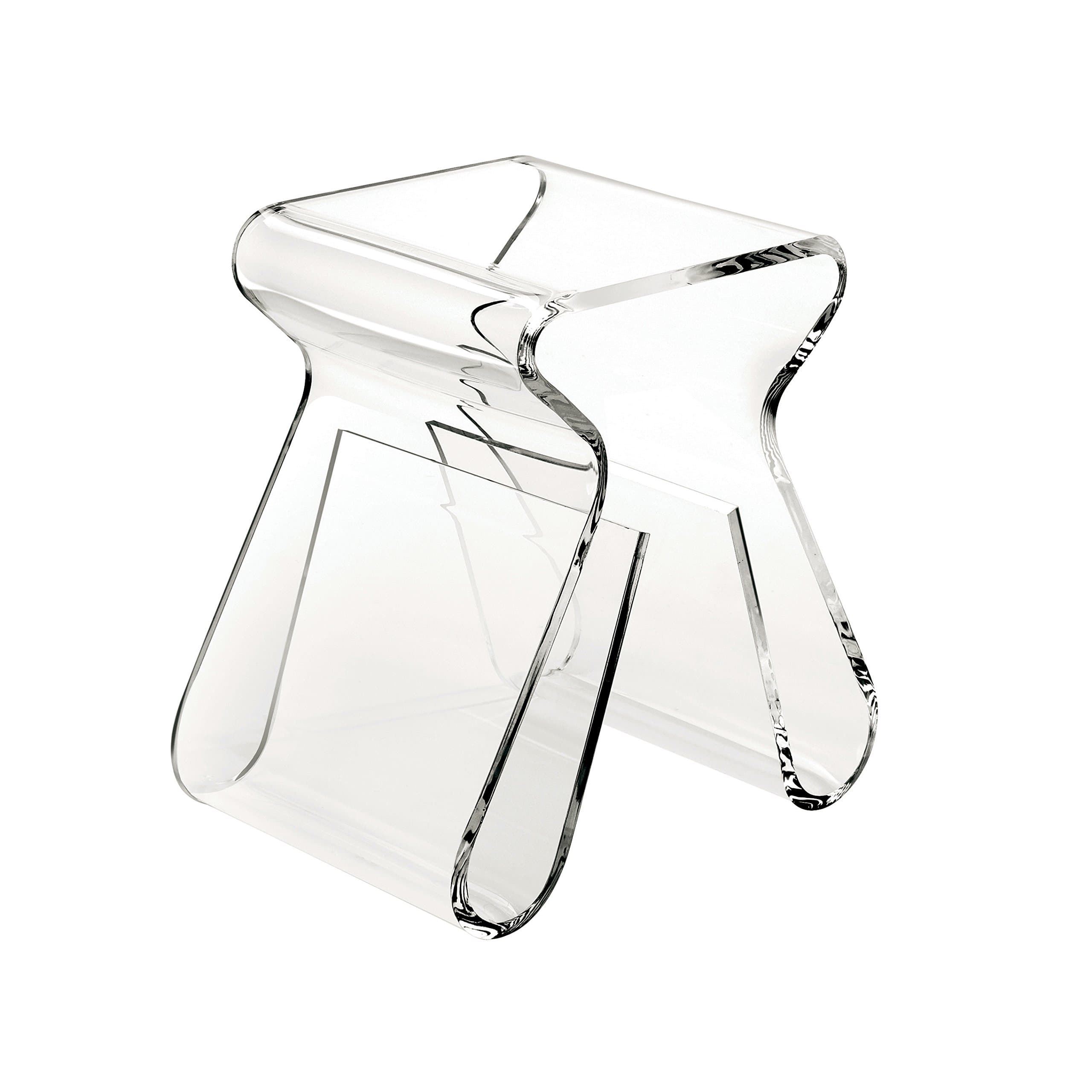 Umbra Magino, Acrylic Side Table, End Table, Stool with Storage, Modern Magazine Rack, Clear