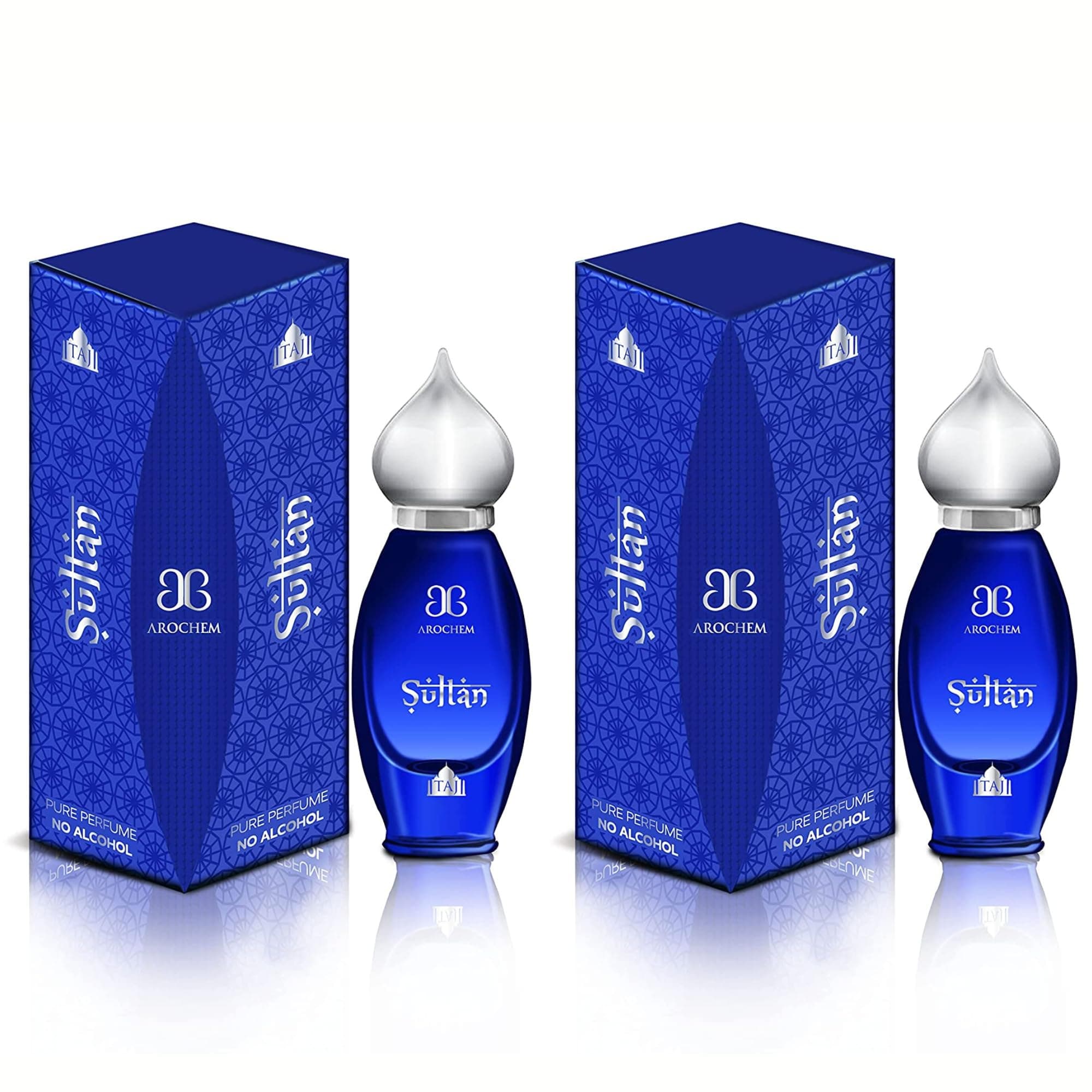 - Arochem Taj Edition Sultan Pure Attar Perfume -Pack Of 2 (9ml Each), No Alcohol Unisex Perfume Roll-On For Men And Women