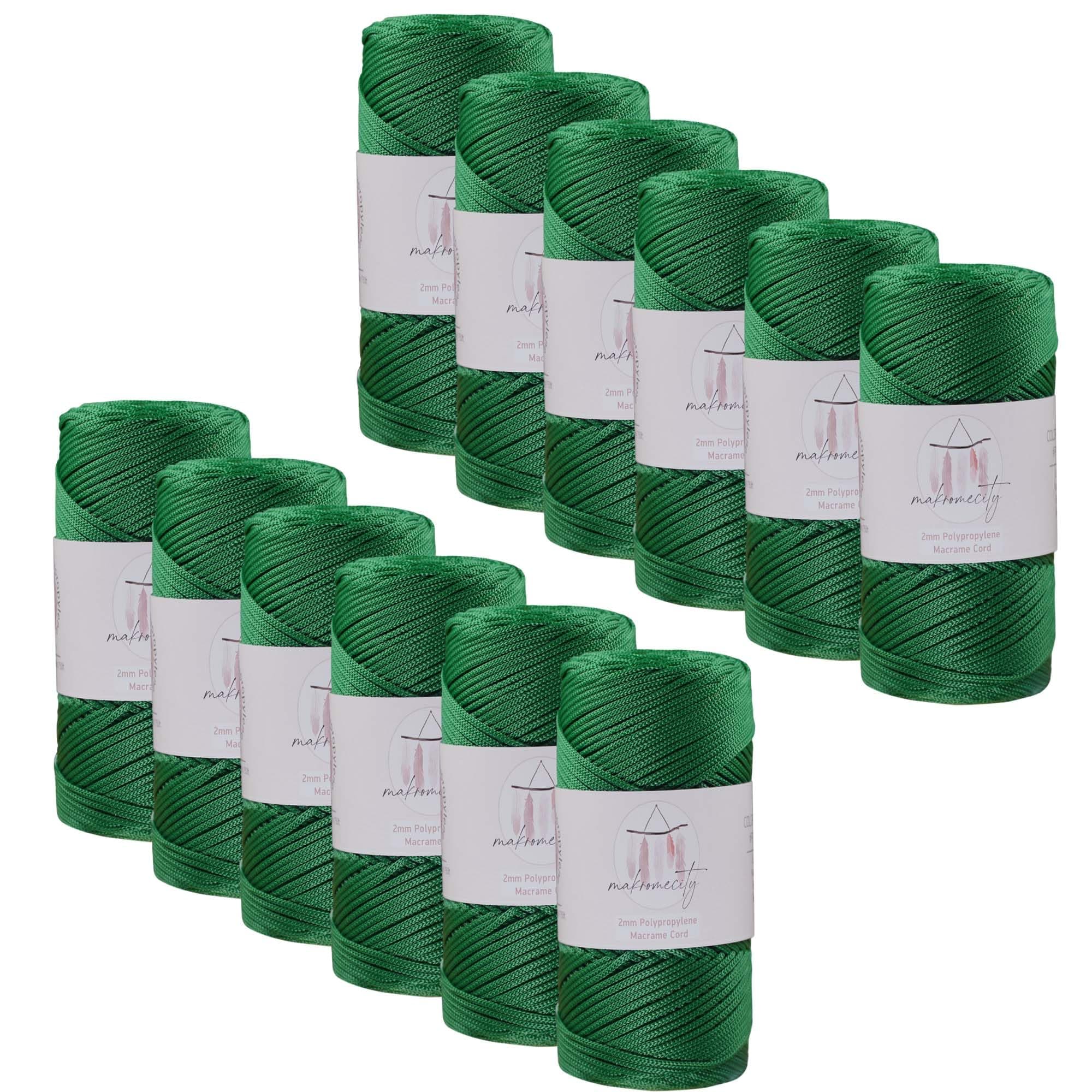 Makromecity, 12 Skeins of Polyester Macrame Cord 2mm x 250 Yards (750 feet) 2mm Polypropylene Macrame Cord for Macrame Art & Crafts for Wall Hangings, Bags, Underplate, Rug (29 Colors Available)