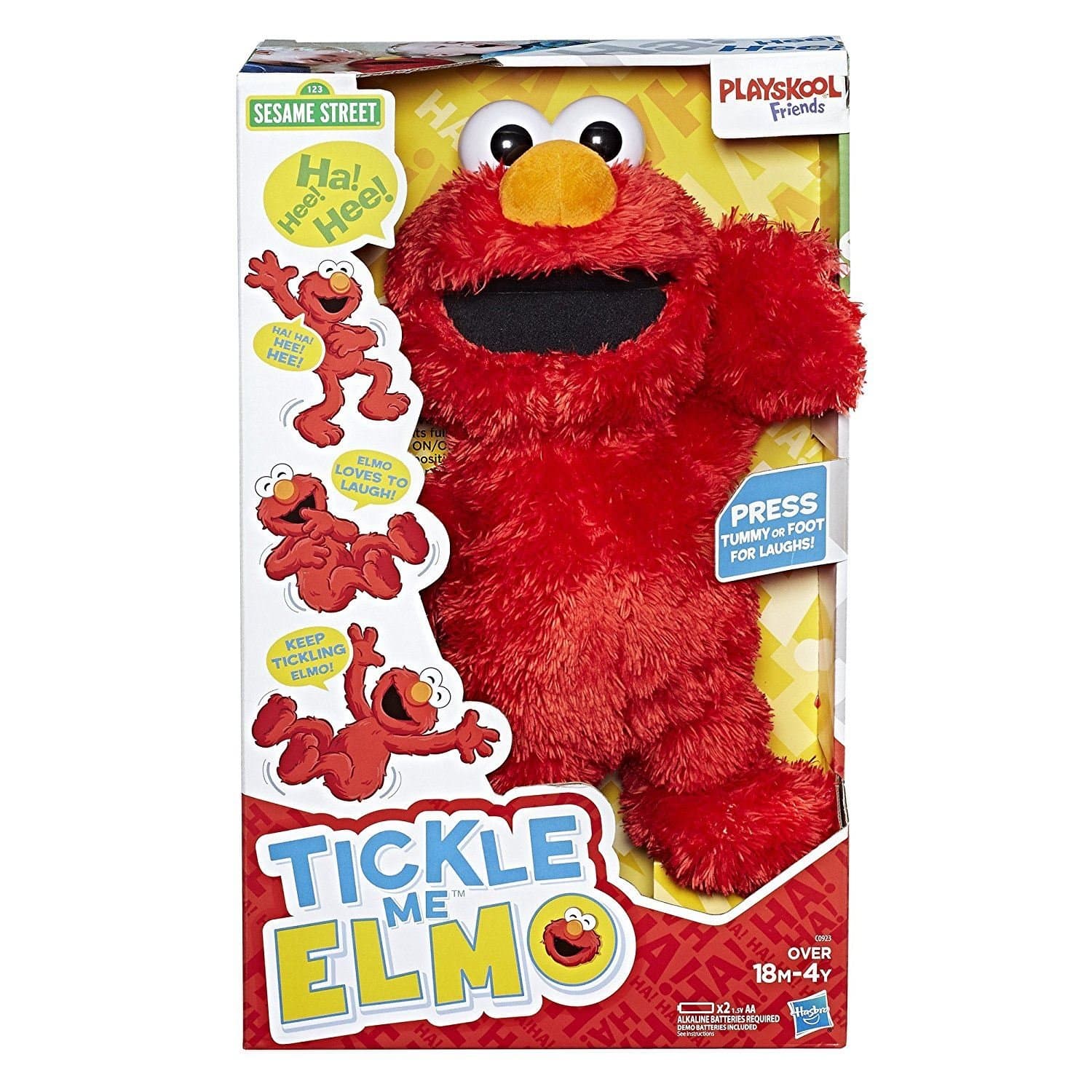 123 Sesame Street 18" Tickle Me Elmo Laughs & Giggles Childrens Kids Cuddly Toy