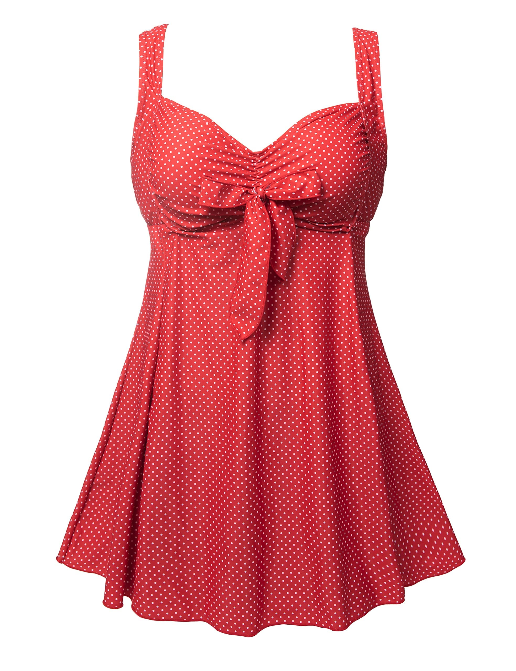 wantdo Women's Plus Size One Piece Swimsuit U Back Tummy Control Bathing Suit Recycled Eco-friendly Swim Dress