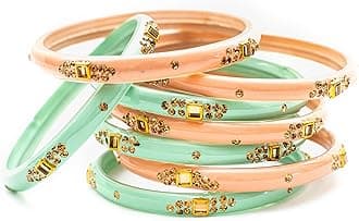 Traditional Glass Kada Bangles Set for women & girls Glossy Bangles Gemstone stone work Red Green Yellow Pink multicolor glass Kade