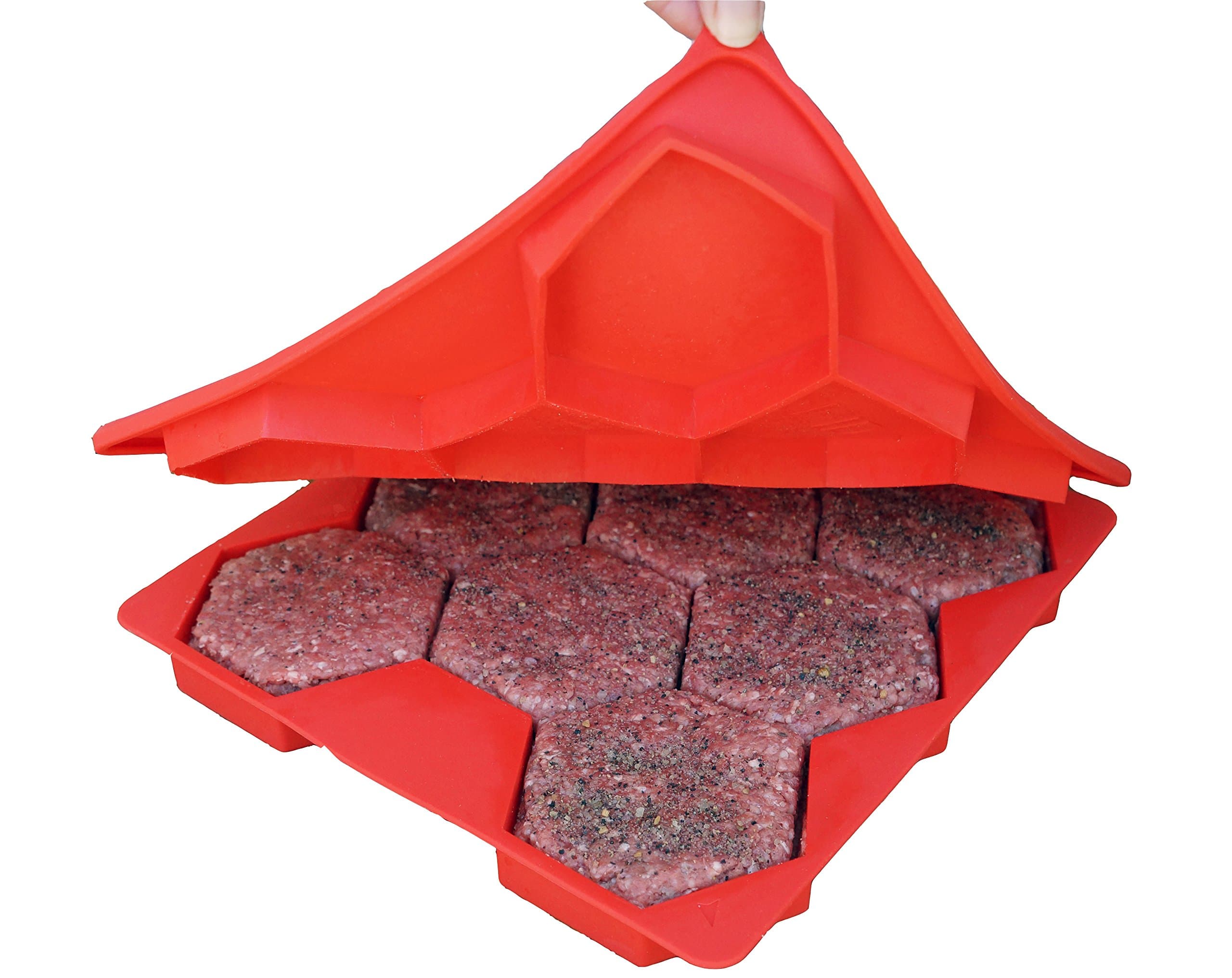 Shape+Store Burger Master 8-in-1 Innovative Burger Press, 8-Patty, Red