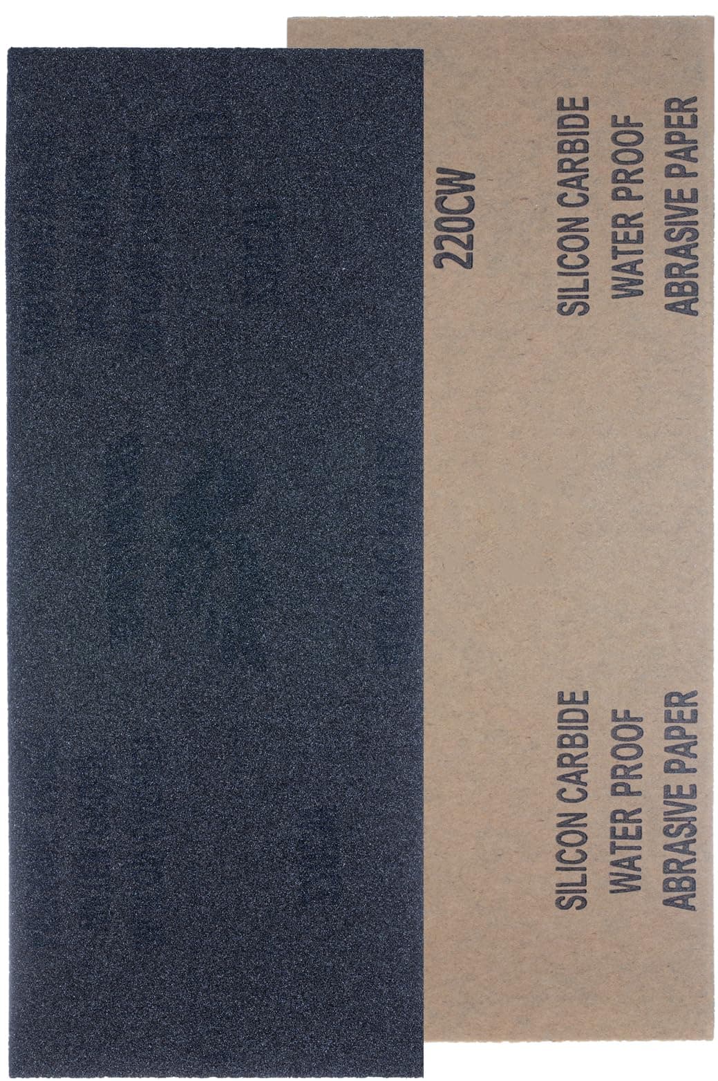 220 Grit Wet & Dry Sandpaper Sheets, 23 x 9.5cm, Very Fine Abrasive Sand Paper Roll for Wood, Metal, Plastic, Glass, Stone and Wall Sanding, 10 Pack