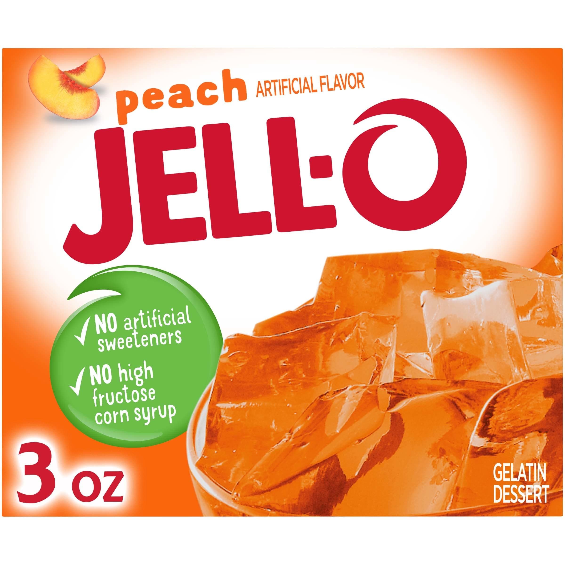 Peach Gelatin Mix (3 oz Boxes, Pack of 24)