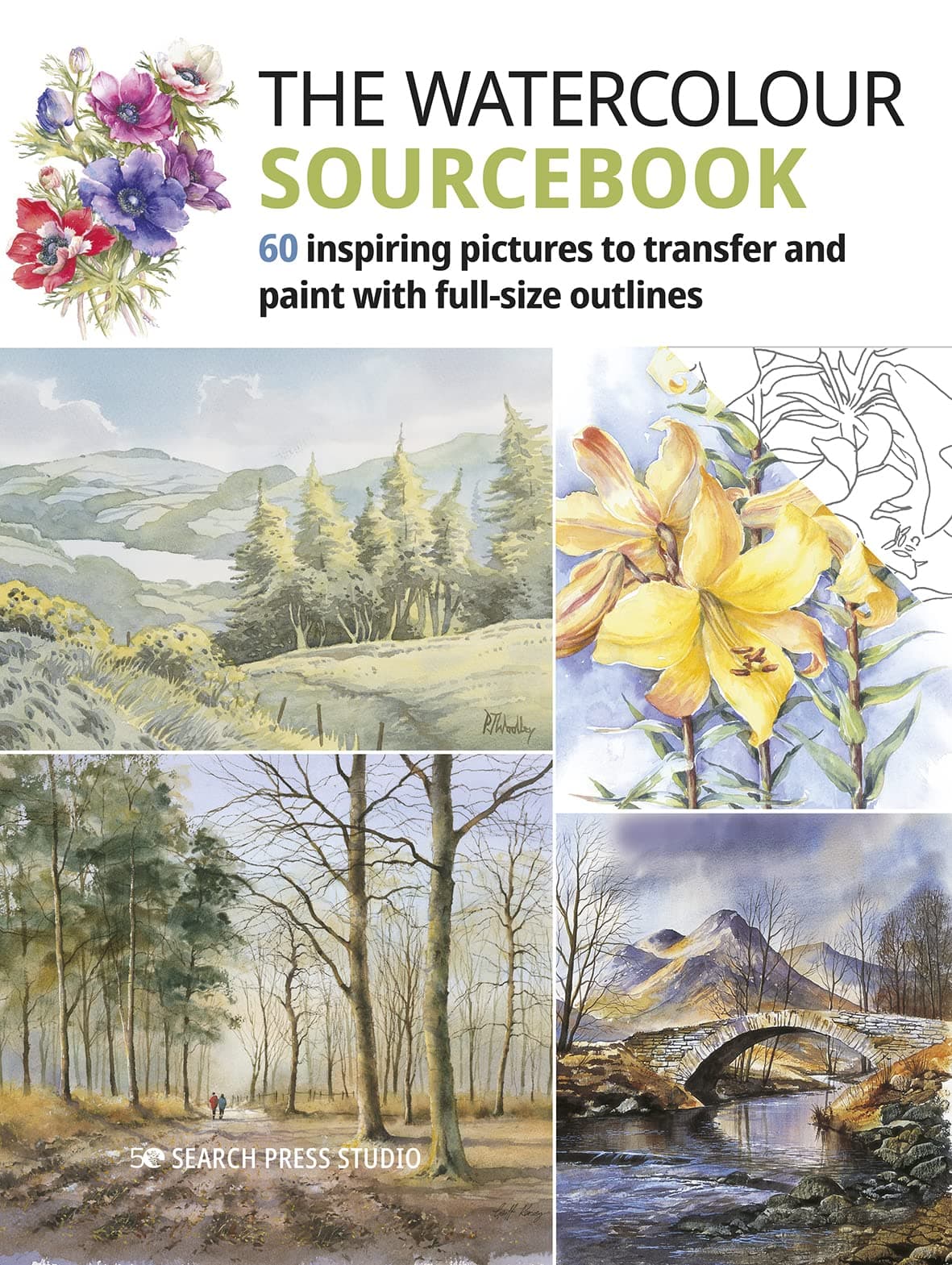 Watercolour Sourcebook, The: 60 inspiring pictures to transfer and paint with full-size outlines (Welcome Back Alice, 2)