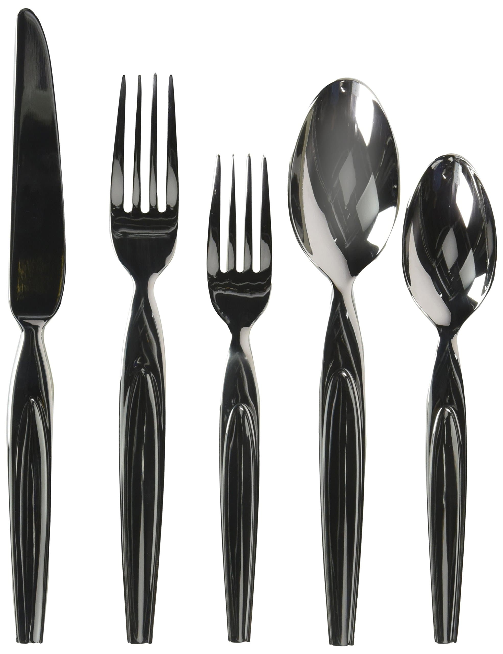 DAVID SHAW 20 Piece Splendide Concave Flatware Set, Silver
