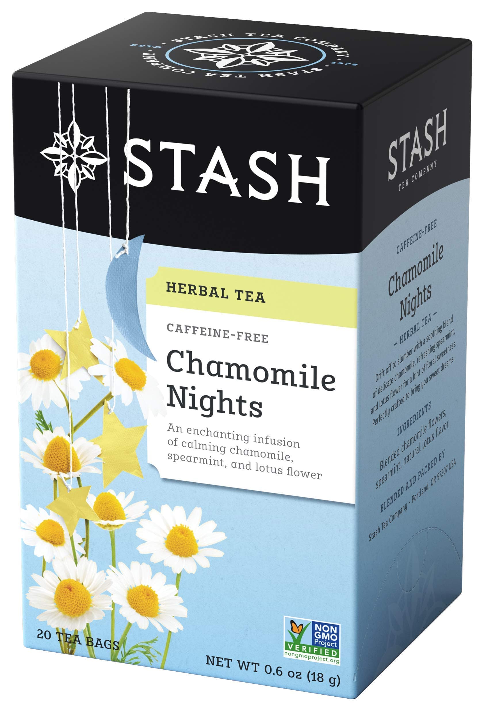 Stash Tea Chamomile Nights Herbal 20 Count Box (Pack of 6)