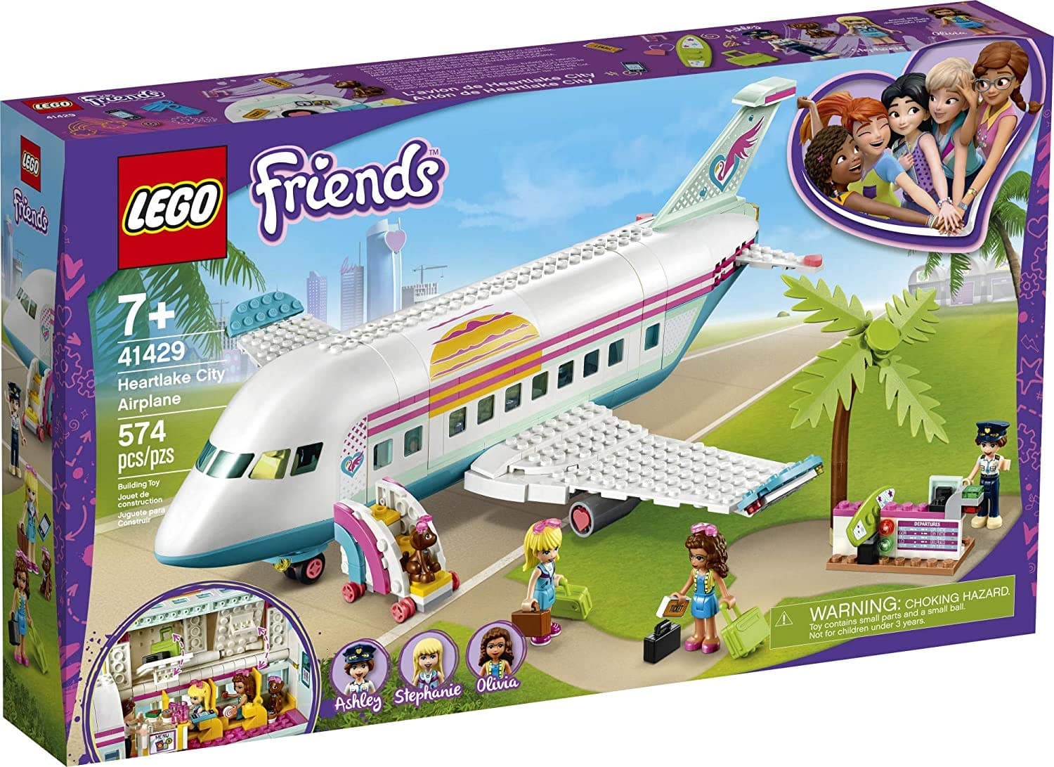 Friends Heartlake City Airplane 41429, Includes Friends Stephanie and Olivia, and Lots of Fun Airplane Accessories to Spark Fun and Creative Playtimes, New 2020 (574 Pieces)