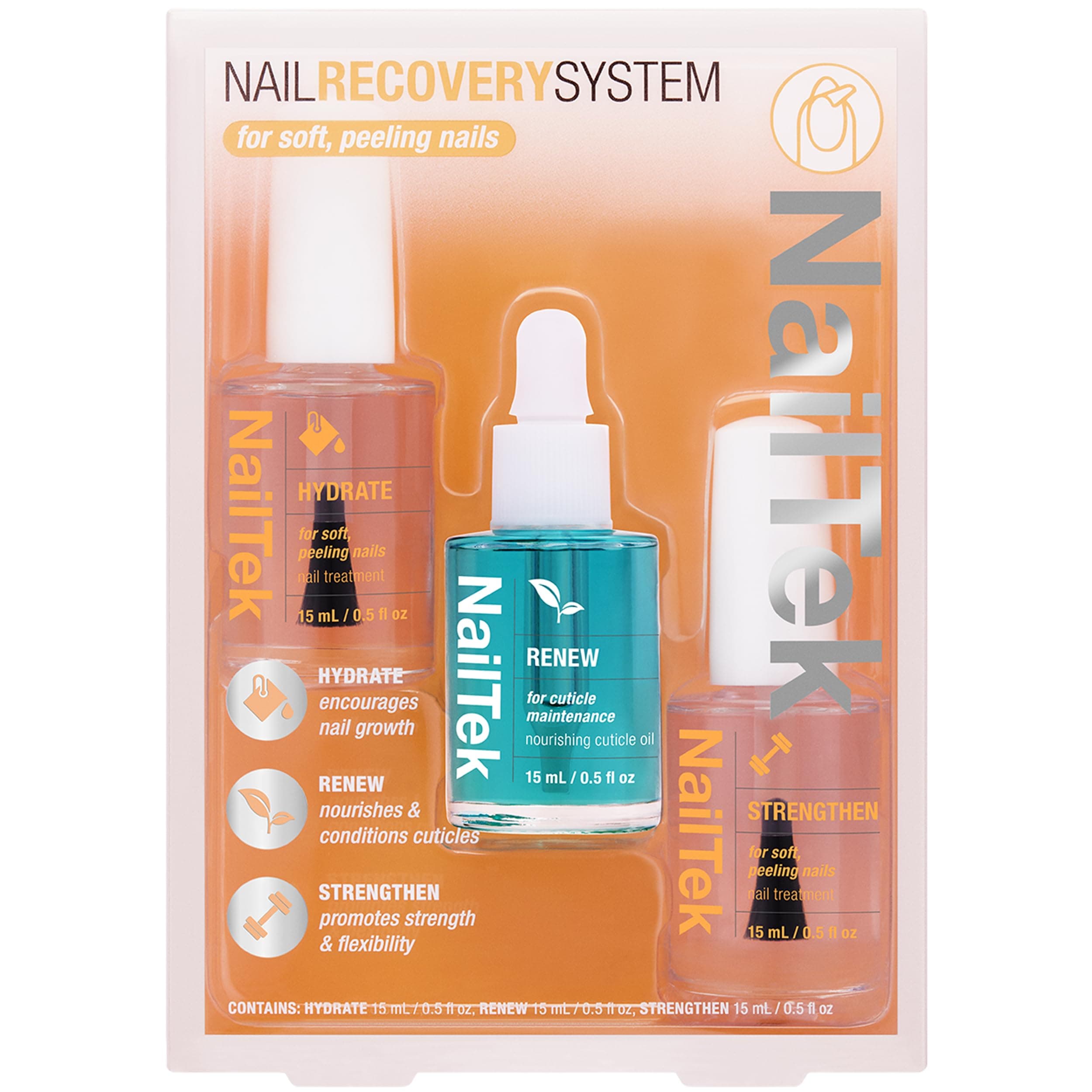 Recovery Kit – Nail Repair for Damaged Nails, Hydrate, Renew, & Strengthen Nails Treatment, Made in Usa, 0.5 Fl Oz Each