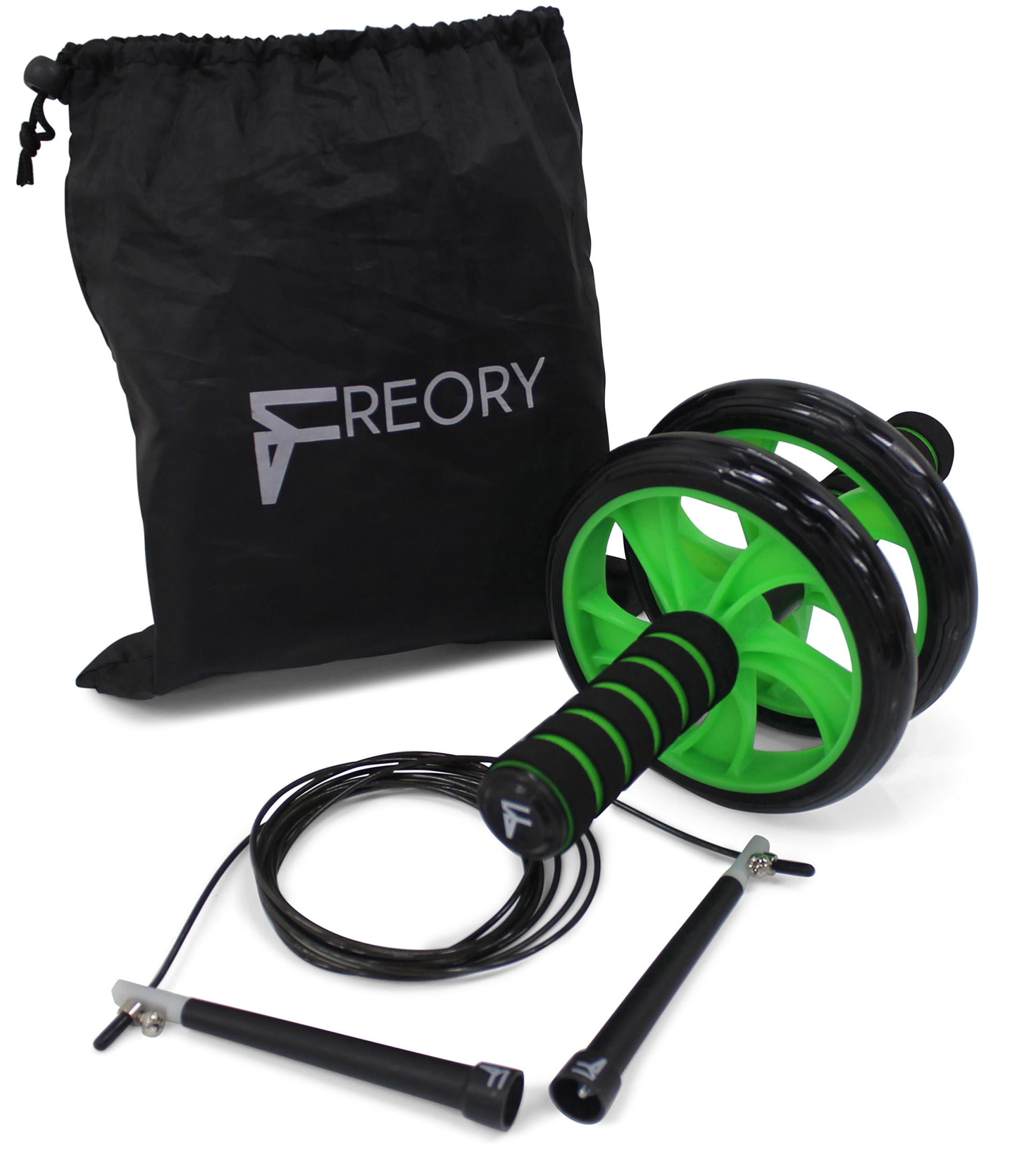 Freory Ab Roller Wheel & Jump Rope. Core Training and Fitness Equipment to Sculpt Abdominals, Tone Arms, Strengthen Back and Shoulders.