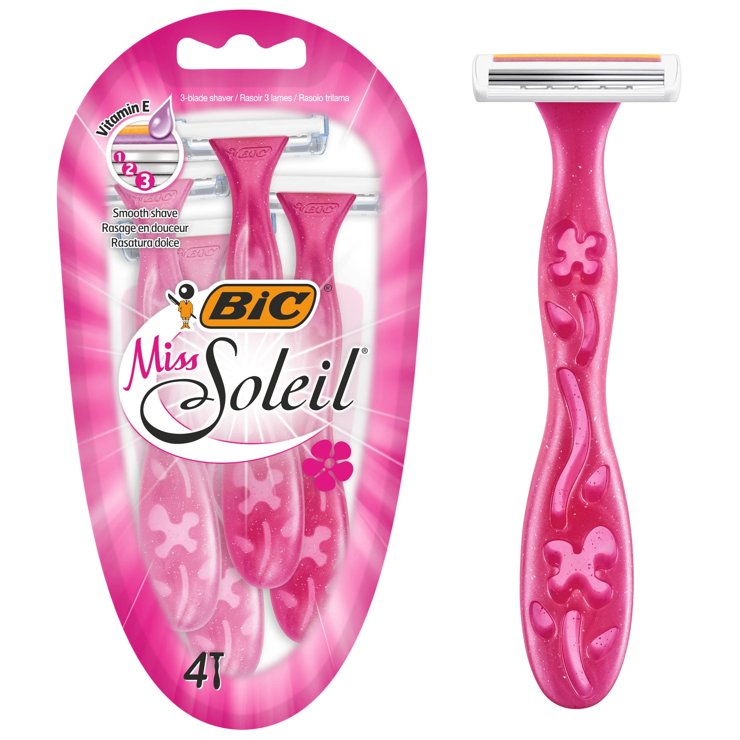 Bic Miss Soleil Disposable Women's Razors, 4 Count, Pack of 4