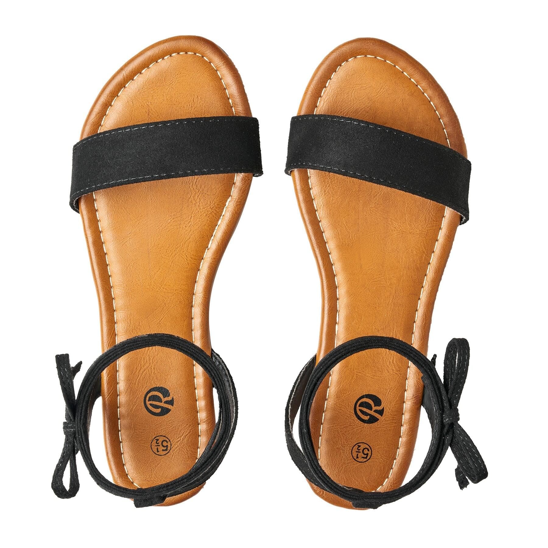 Women's Sandals Open Toe Tie Up Ankle Wrap Flat Sandals for Women Comfortable Casual Dressy Summer Shoes Cute Strappy Lace Up Sandal