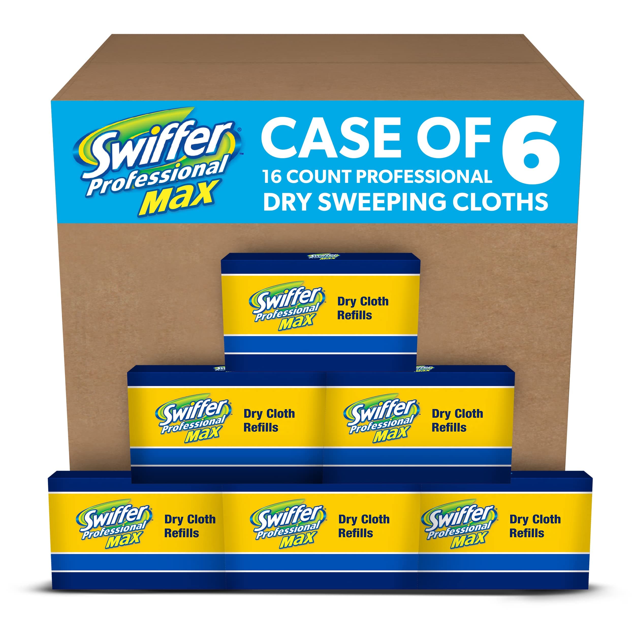 Swiffer max/xl dry refill cloths, 17.88 x 10, white, 16/box, 6 boxes/carton