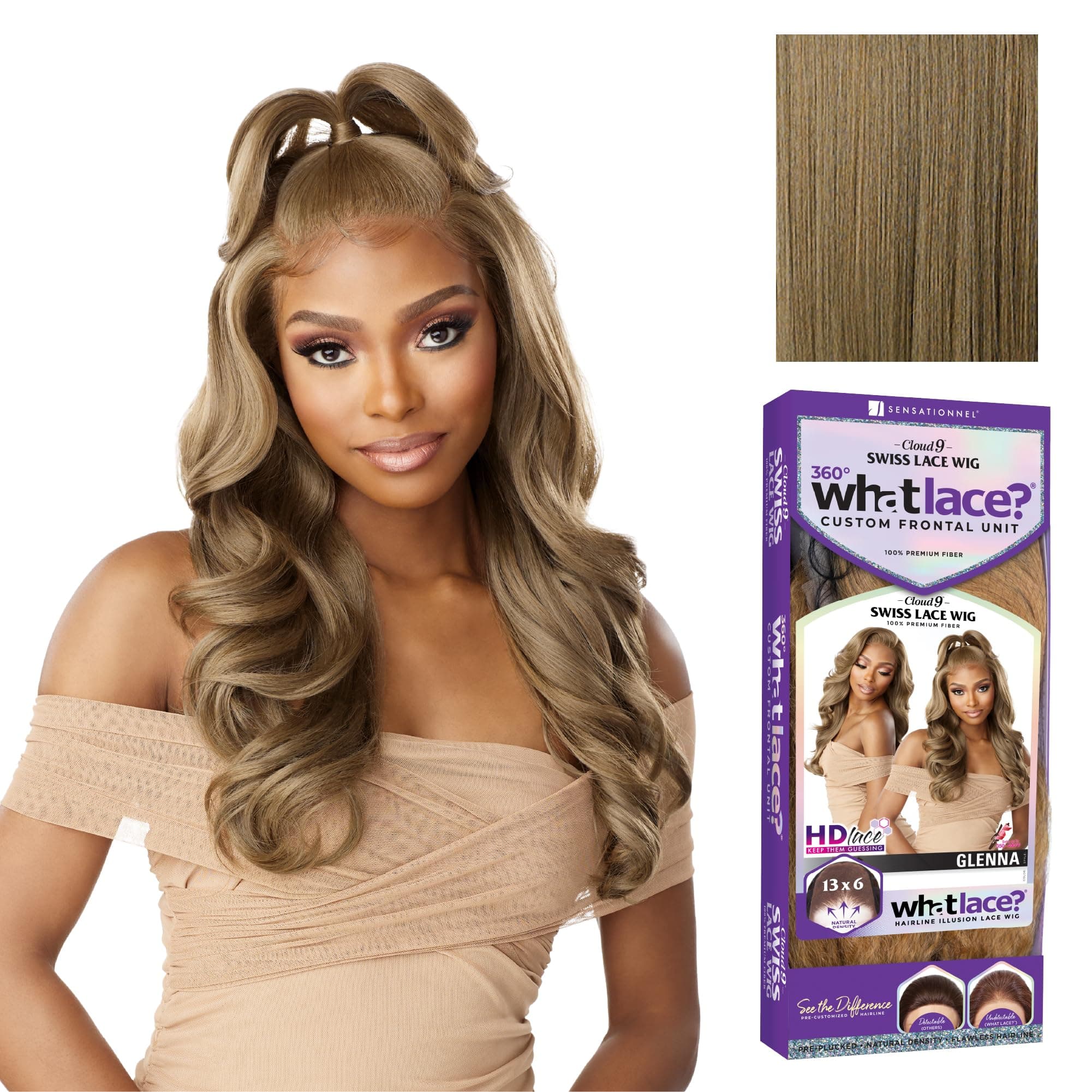 What Lace 13x6 Wigs - GLENNA synthetic wig Cloud 9 with preplucked hairline HD lace - Whatlace GLENNA (LIGHTASHBROWN)