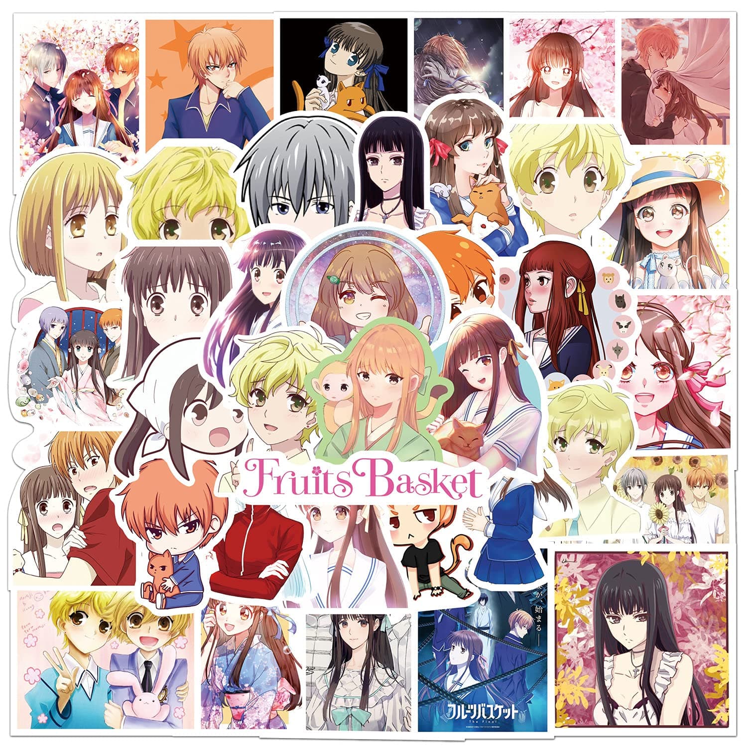 BDD 50Pcs Fruits Basket Anime Assorted Graffiti Stickers for Water Bottles & Laptops, Journals