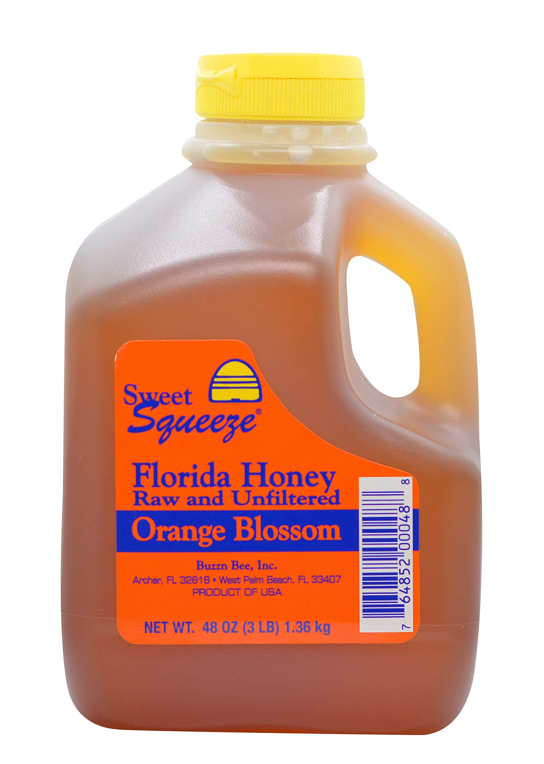 Buzzn Bee Raw Florida Honey - Unpasteurized and Unfiltered (Orange Blossom, 3 Pound)