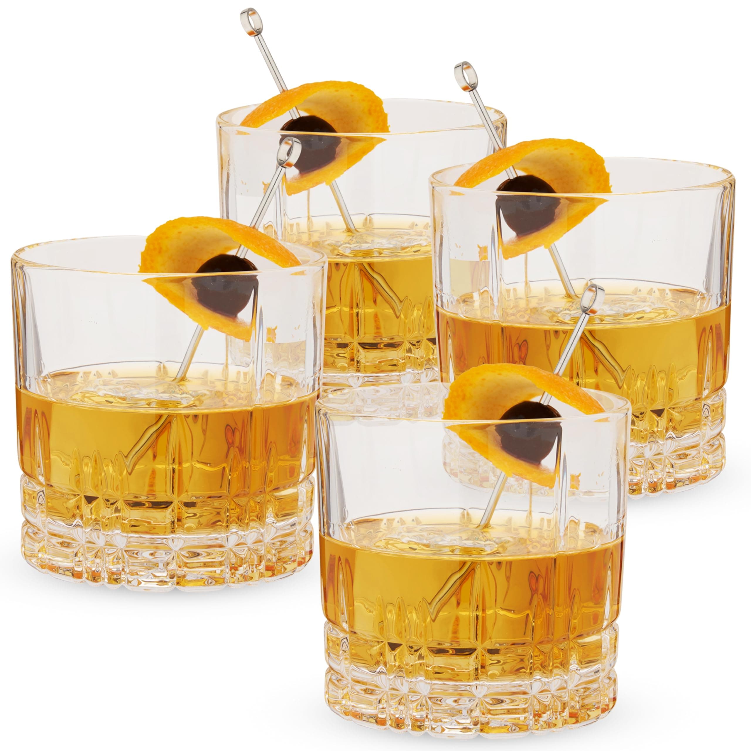 Spiegelau Perfect Serve Single Old Fashioned Glass Set of 4 - Lowball Cocktail Glasses, European-Made Crystal, Dishwasher Safe, Professional Quality Cocktail Glass Gift Set - 9.5 oz