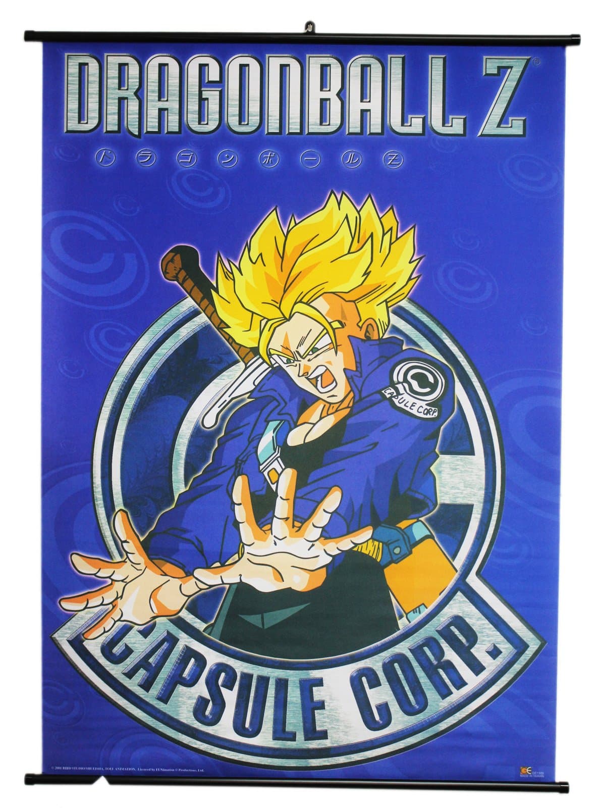 Blue Dragonball Z Capsule Corp Anime Mesh Poster