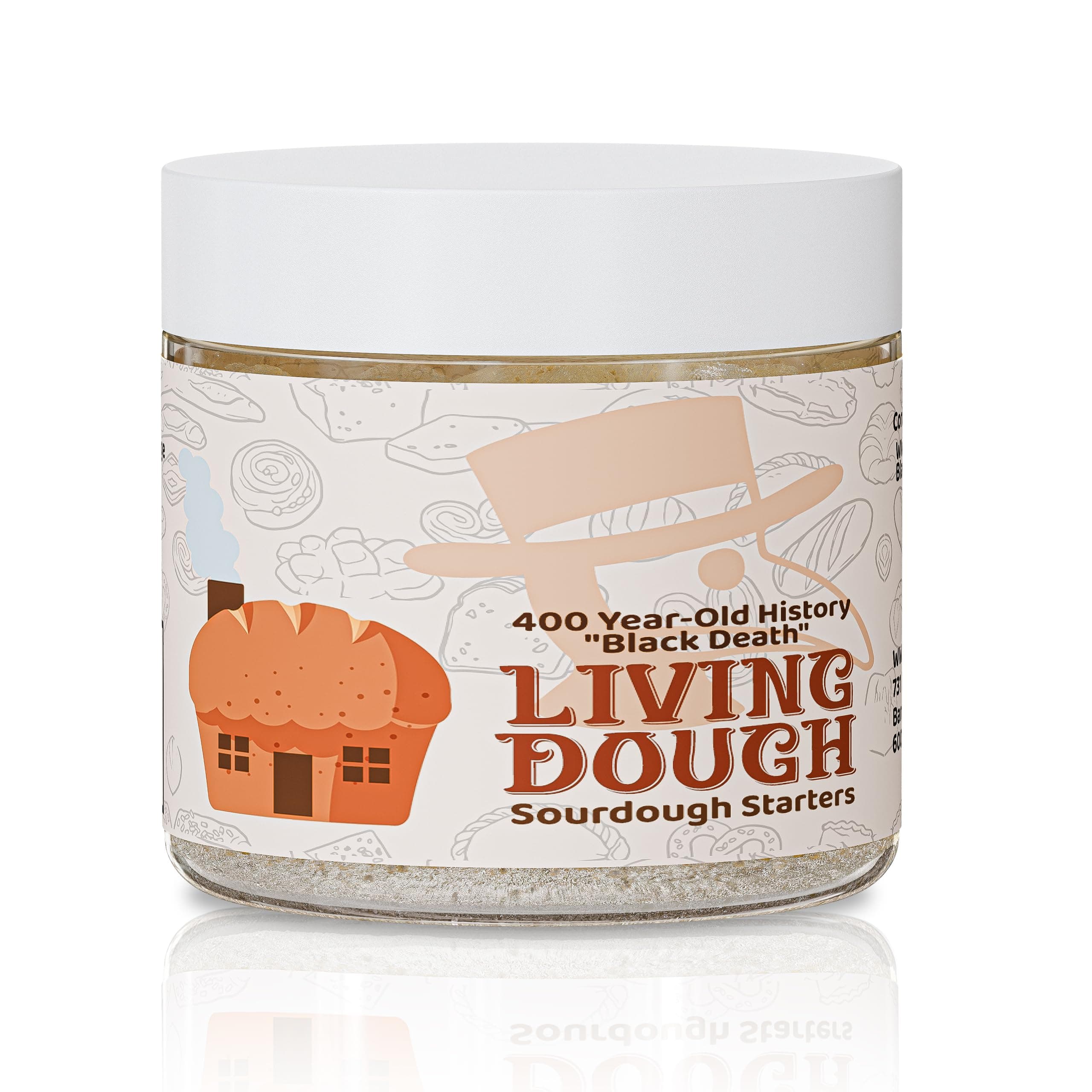 Living Dough - Sourdough Beginner Culture Black Death 400 Years - Fresh and Organic Sourdough Starter for Cooking - Active Wild Yeast Starter