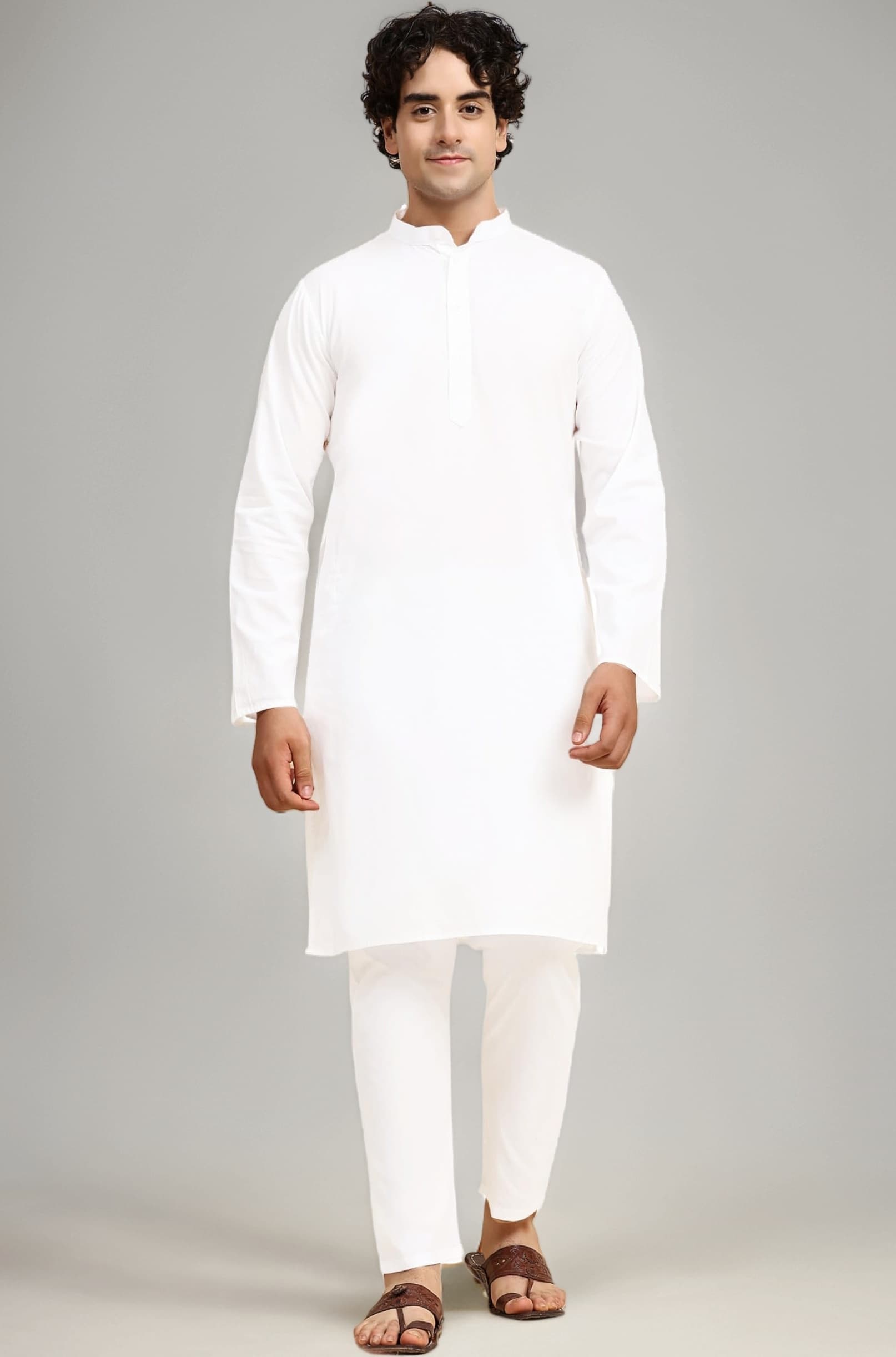 Men's Casual Kurta Pajama Set Regular Fit Traditional Dress Yoga Outfit