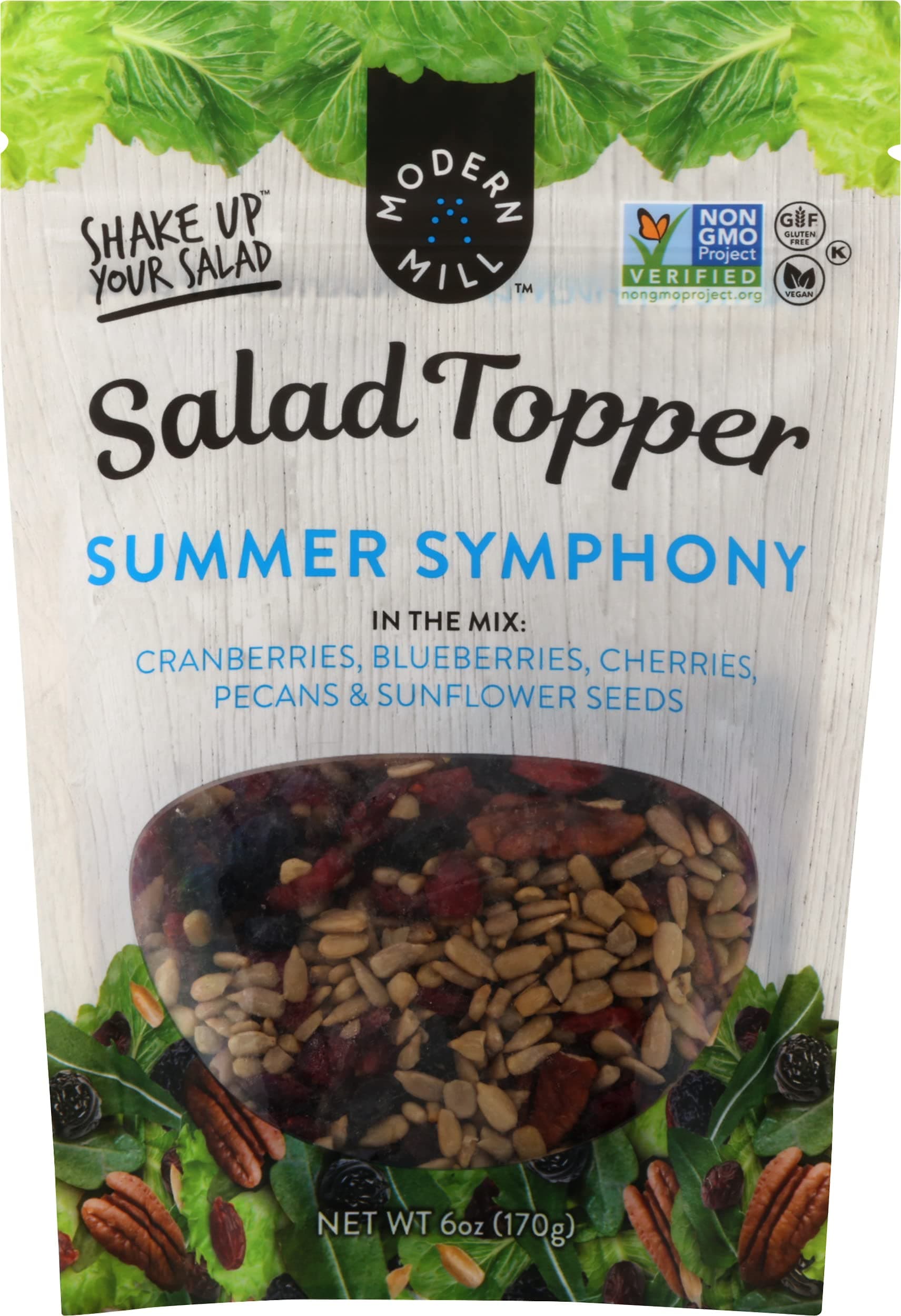 Modern Mill Summer Symphony Salad Topper, Non-GMO, Vegan, Gluten Free, 7g Protein per serving, 6oz Bag