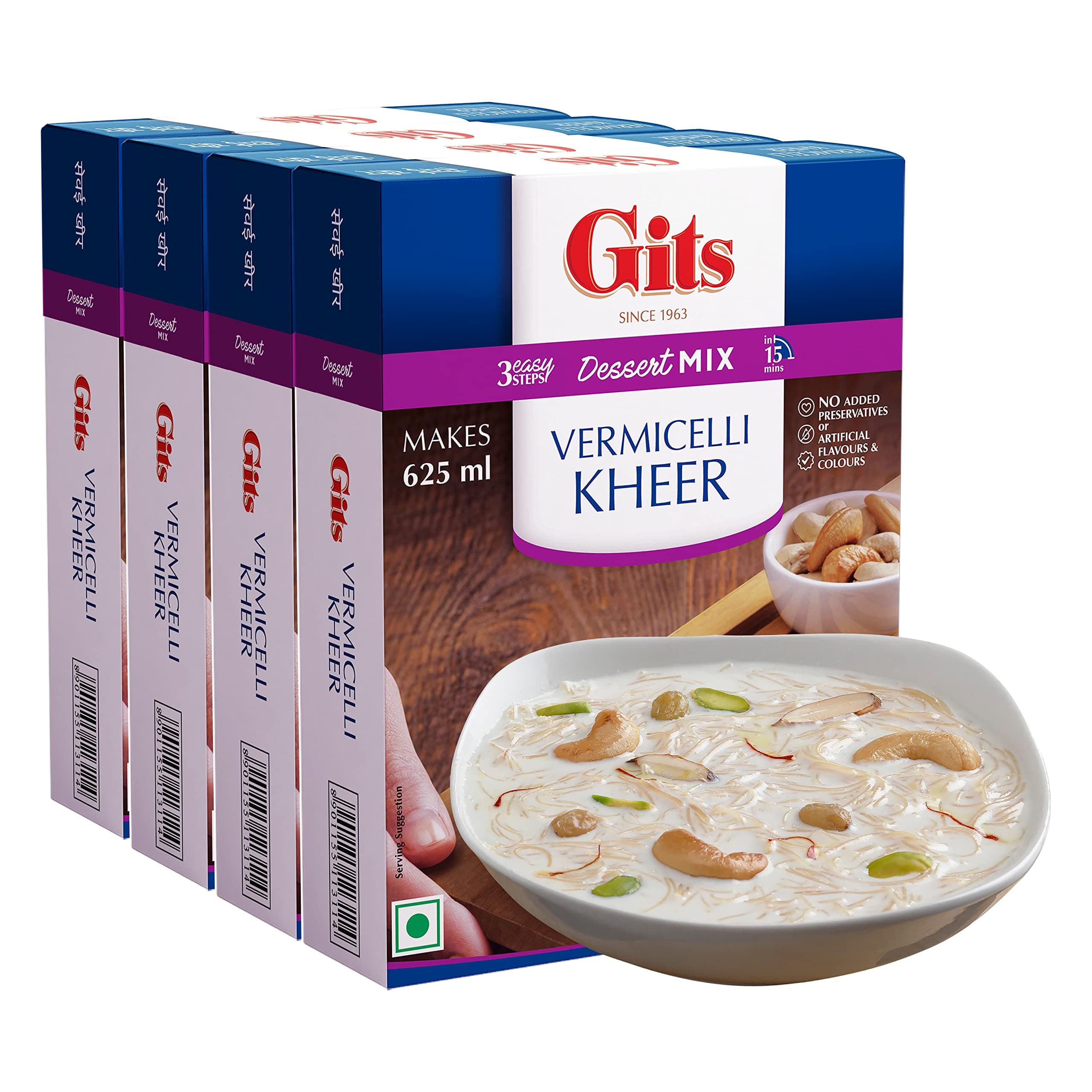 Instant Vermicelli Kheer Dessert Mix, Pure Veg, Indian Sweet and Dessert Ready Mix, 400g (Pack of 4 X 100g Each)