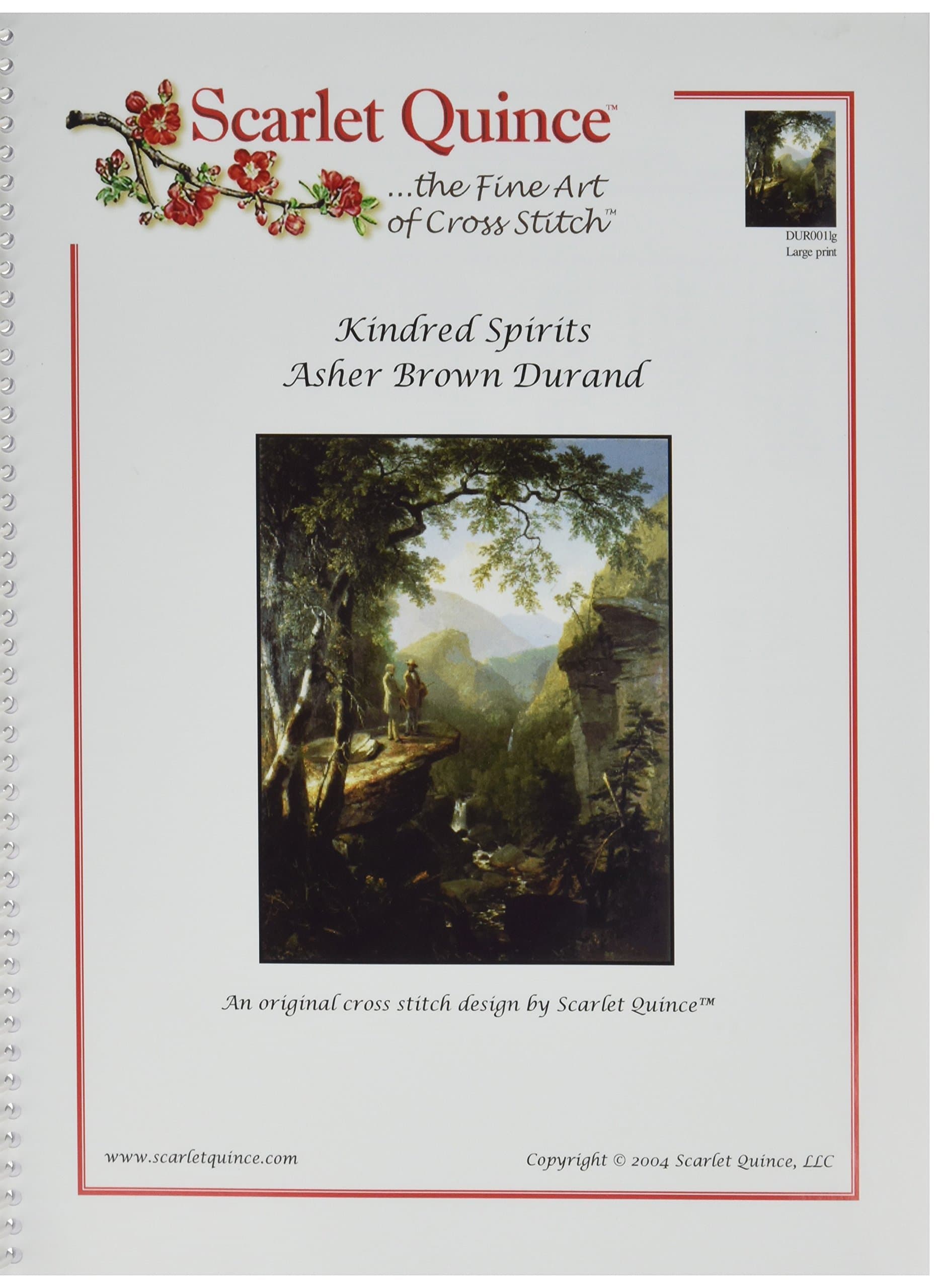 Scarlet Quince DUR001lg Kindred Spirits by Asher Brown Durand Counted Cross Stitch Chart, Large Size Symbols