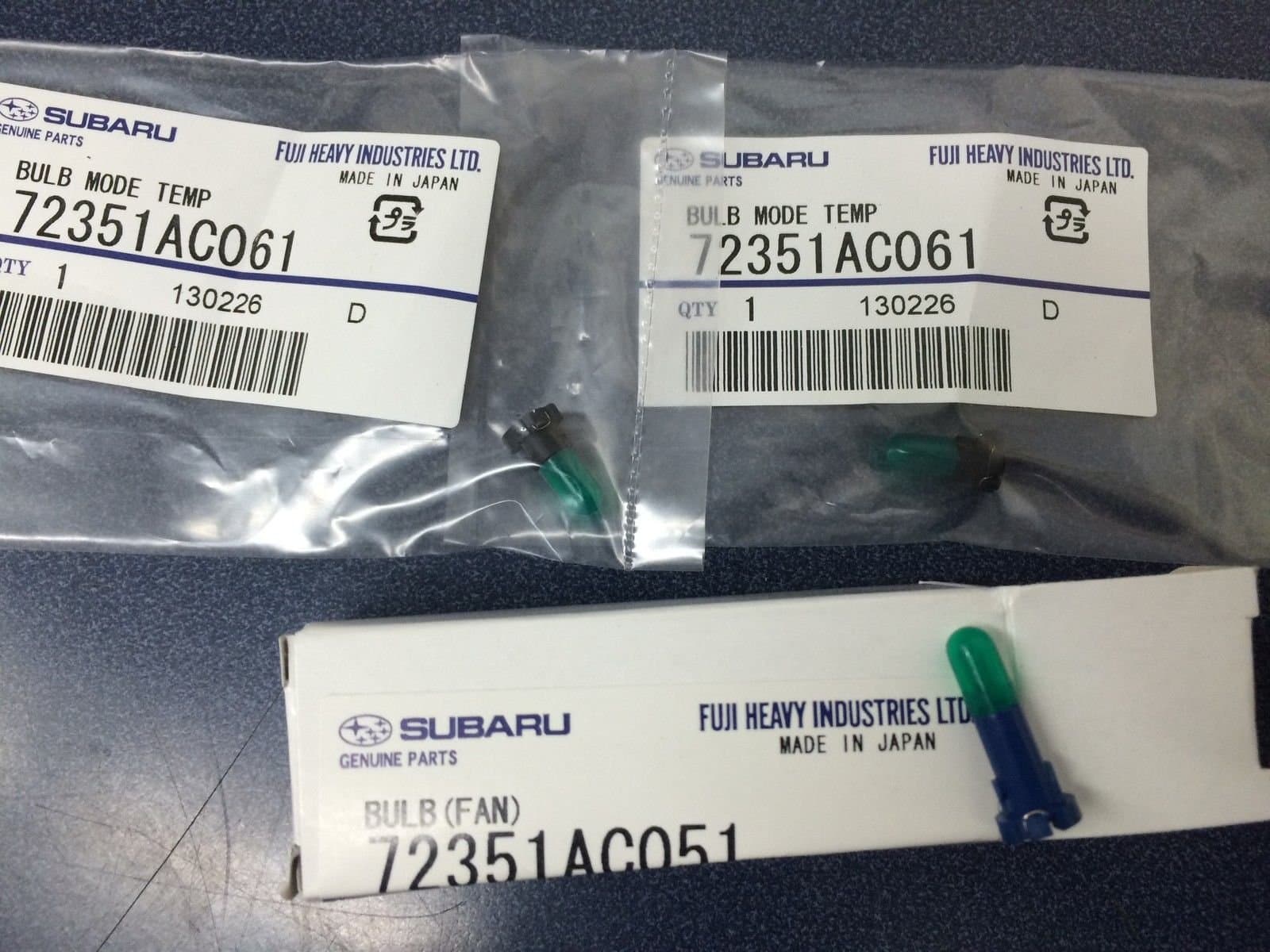 Genuine Subaru A/C Heater Fan Bulb Lighting Kit Outback Legacy 1995-1999 OEM New