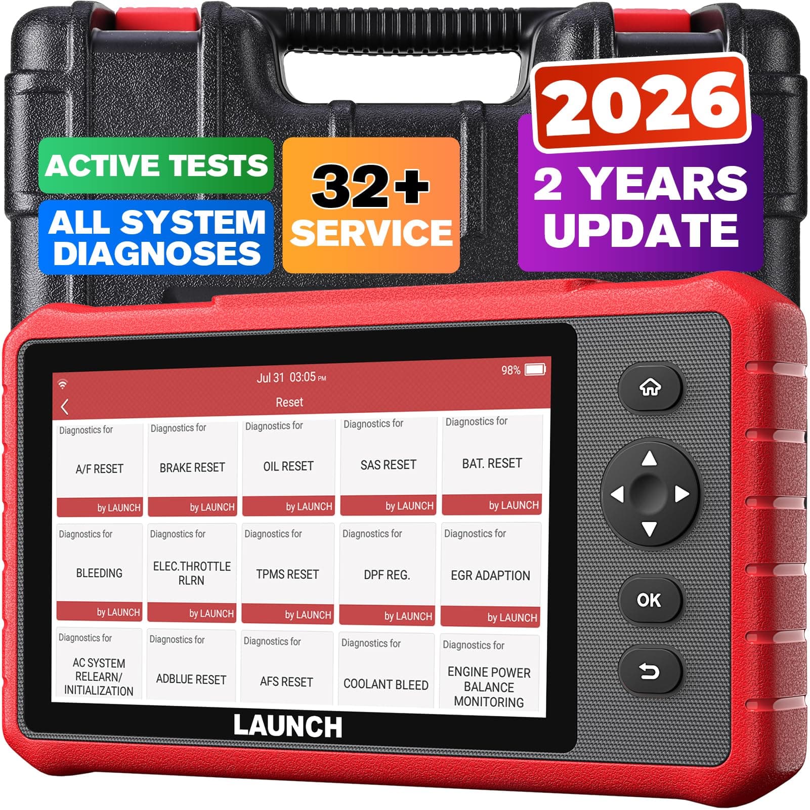 LAUNCH OBD2 Scanner CRP909X, 28+ Reset Services Car Diagnostic Scanner, 2023 New with 2-Year Free Update, OE-Level Full System Scan Tool, ABS Bleeding Injector Coding IMMO, Auto VIN, TPMS Tool as Gift