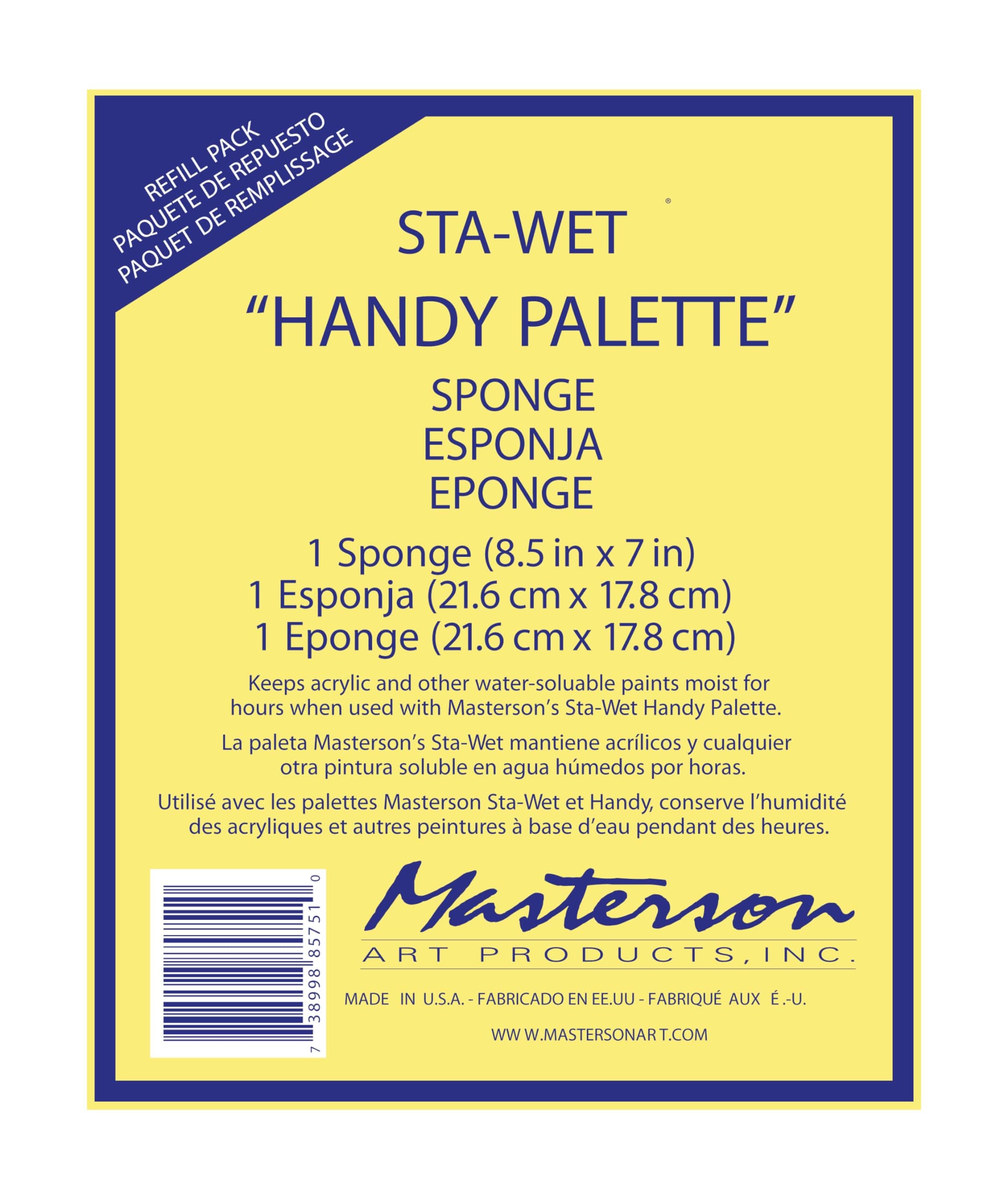Sta-Wet Refill Sponge 1 (8.5in X 7in) handy palette (size)