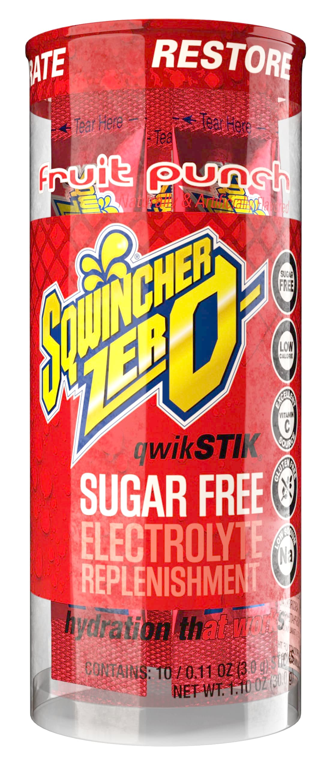 Sqwincher Zero Qwik Stik Sugar Free, 4 Flavor Variety Pack, 11 oz (Pack of 200)
