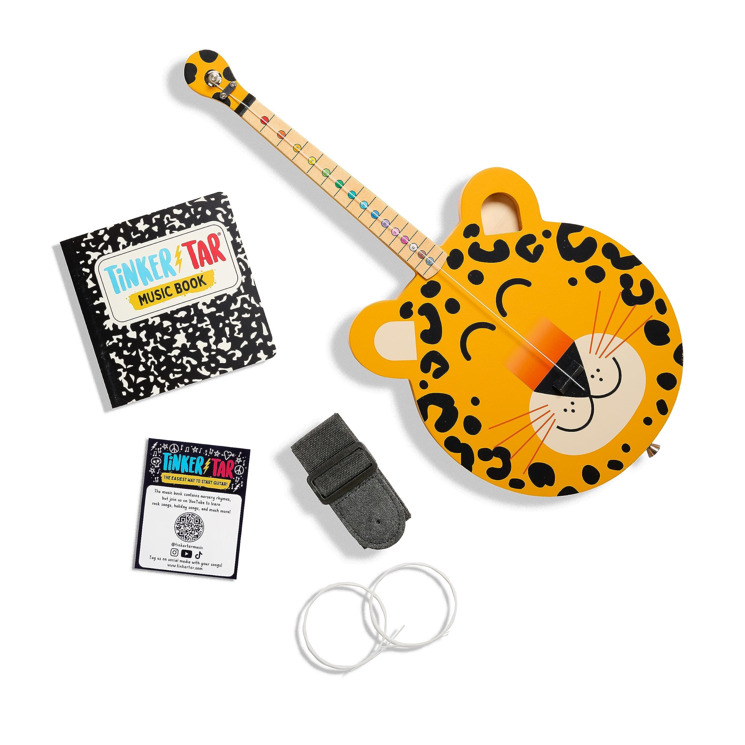 Leopard Guitar - The Easiest Way to Start and Learn Guitar - 1 Stringed Toy Instrument for Kids Perfect Intro to Music for Young Kids Ages 3 and up - from Buffalo Games