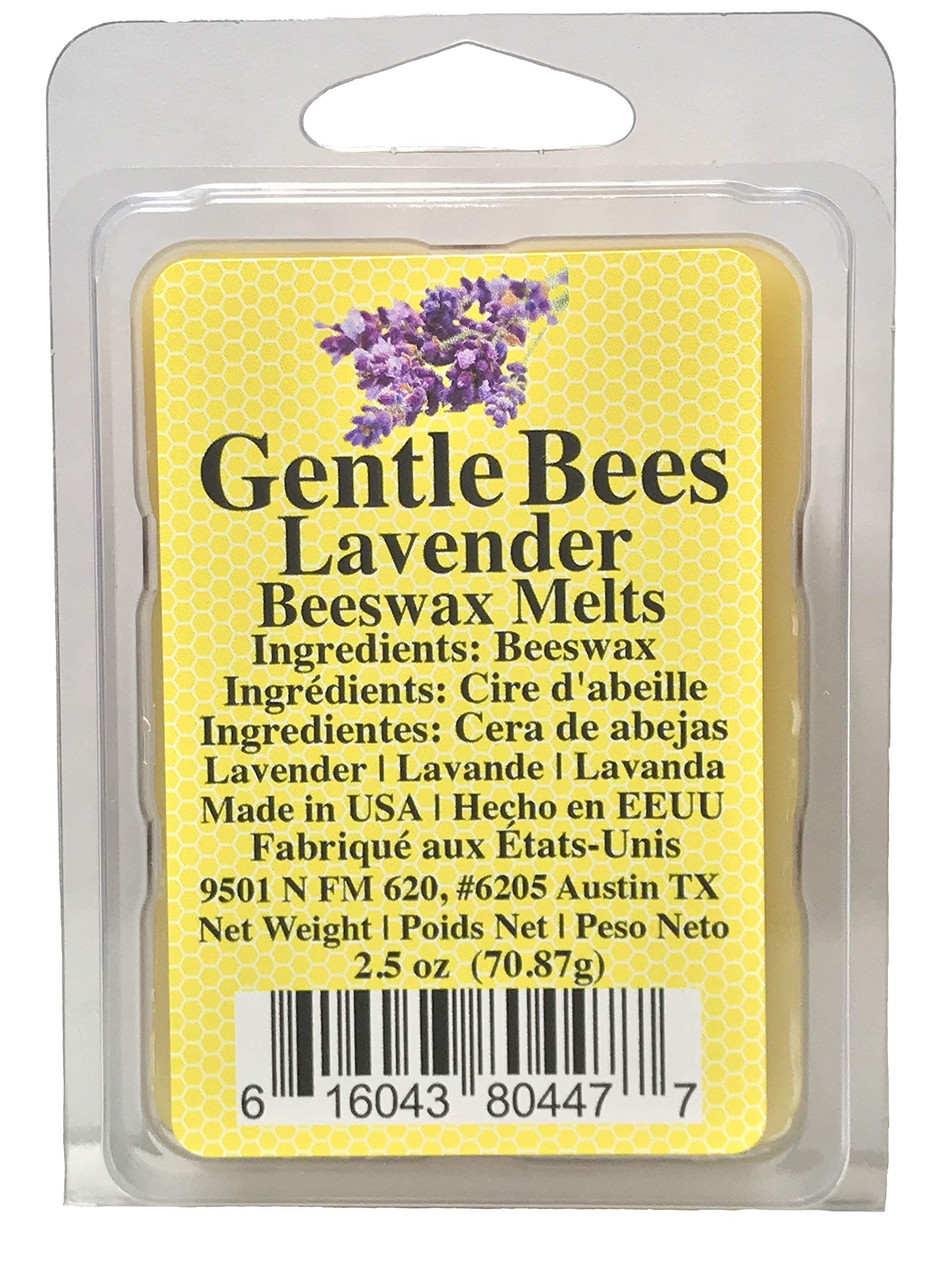Gentle Bees Lavender Beeswax Melts 2.5 Ounces (70.87g) Made with Pure Lavender Essential Oil and Beeswax