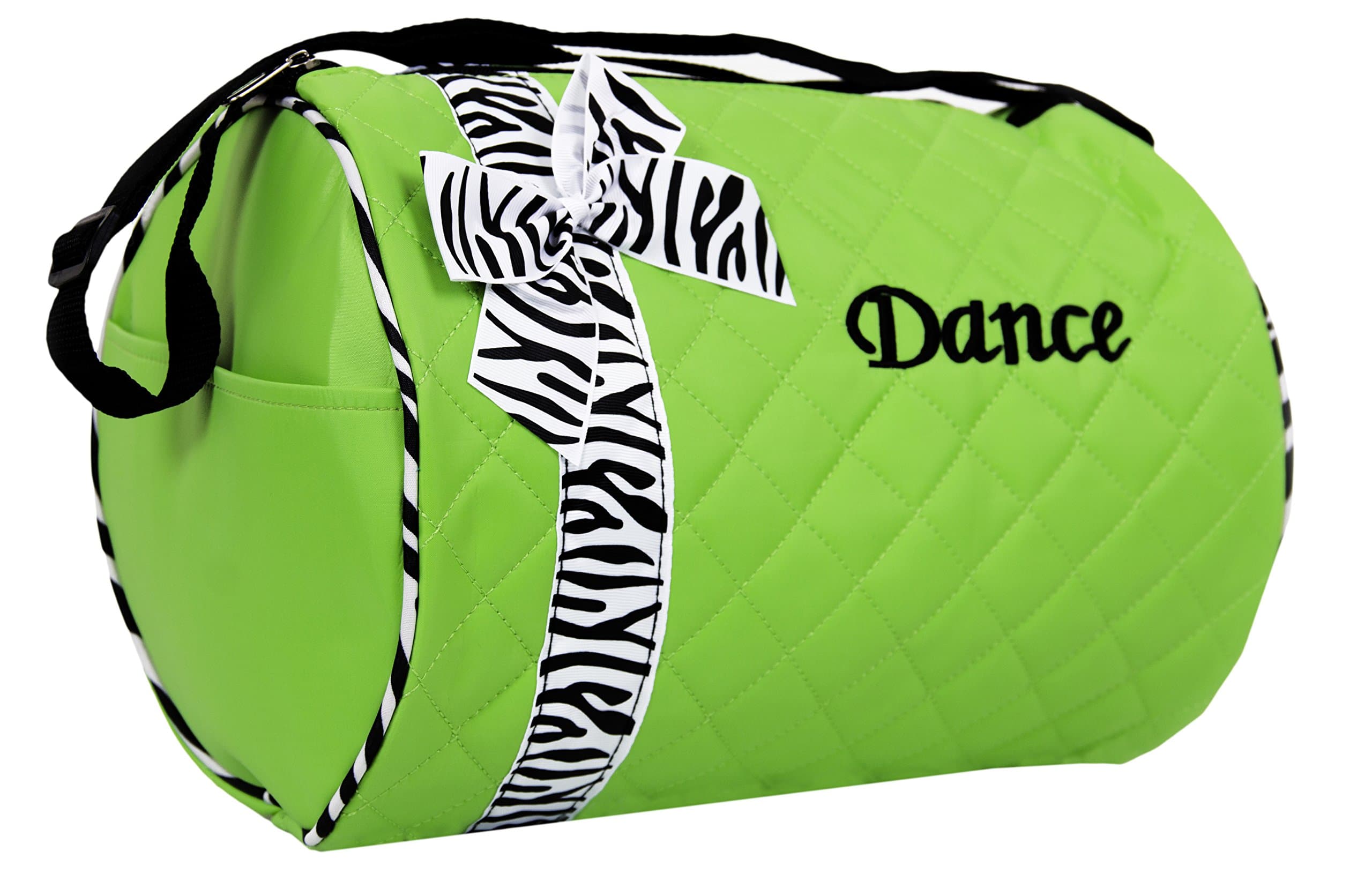 Dance bag - Quilted Zebra Duffle in Green