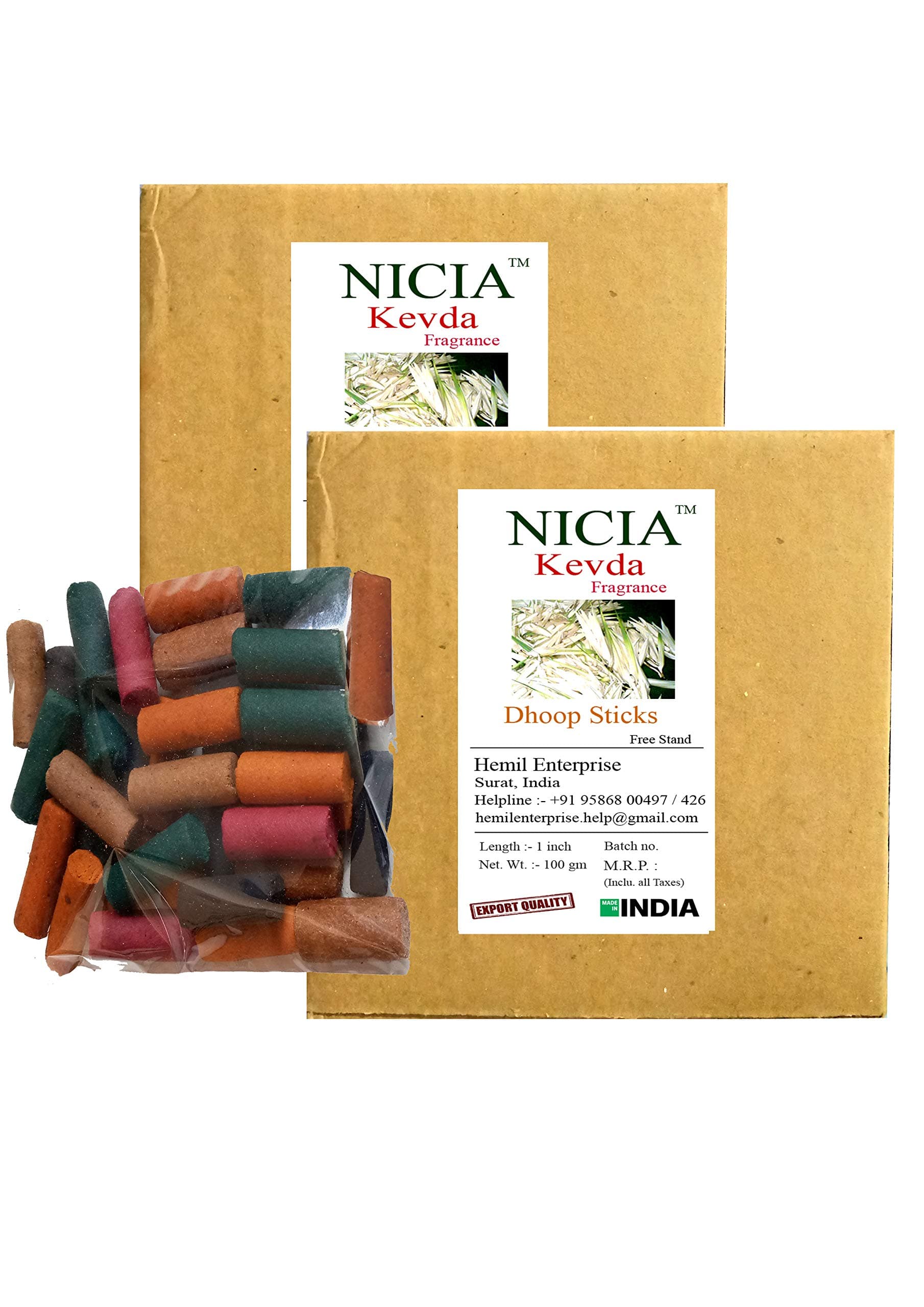 Nicia kevda 1 inch dhoop 100 gm x 2 kevda (200 g)