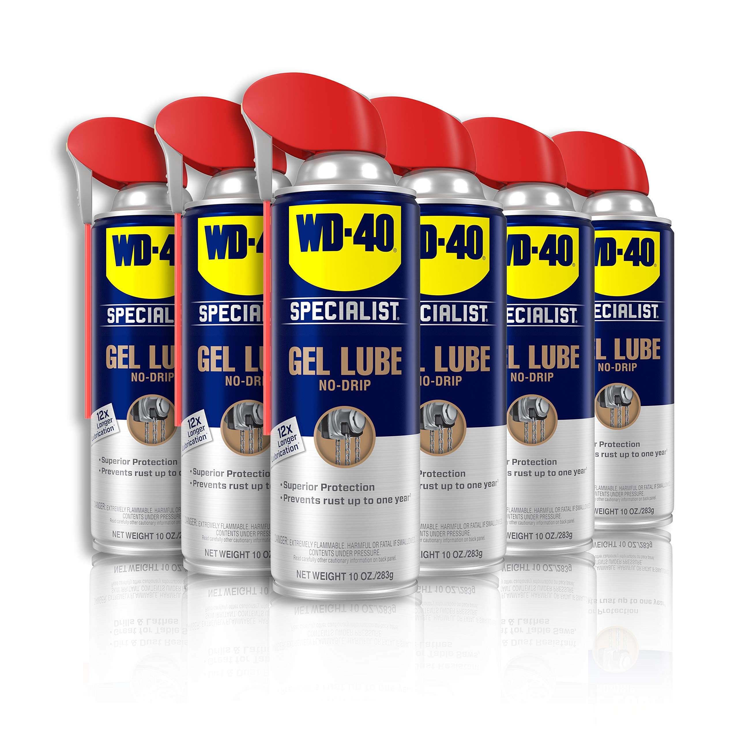 - WD-40 Specialist Gel Lube with SMART STRAW SPRAYS 2 WAYS, 10 OZ [6-Pack]