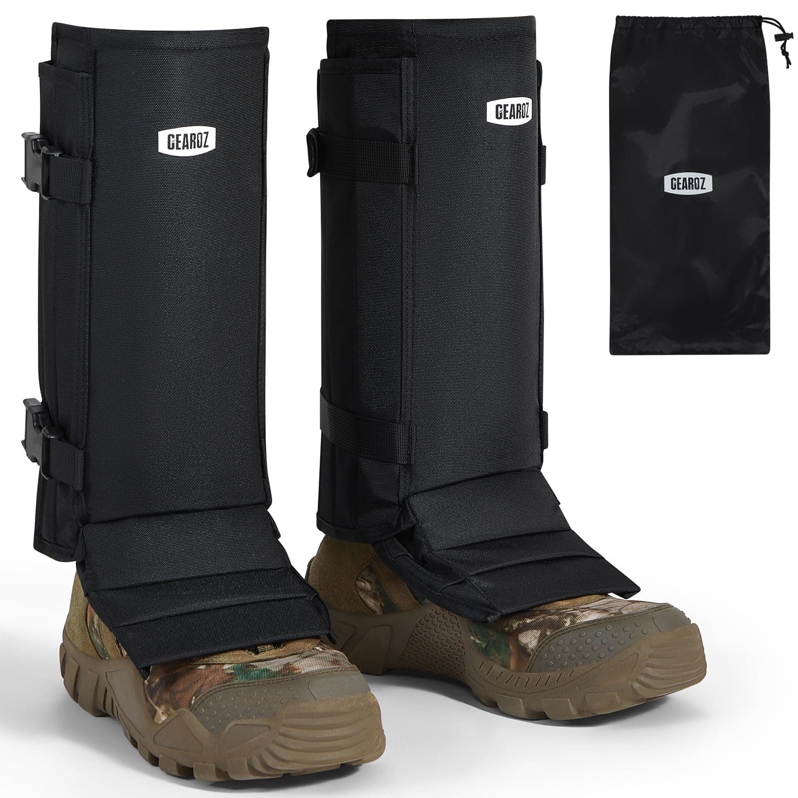 Snake Gaiters, Waterproof Snake Guards for Lower Legs, Snake Bite Protection Chaps with 12 Individual PE Panels for Hunting Hiking and Farm Working