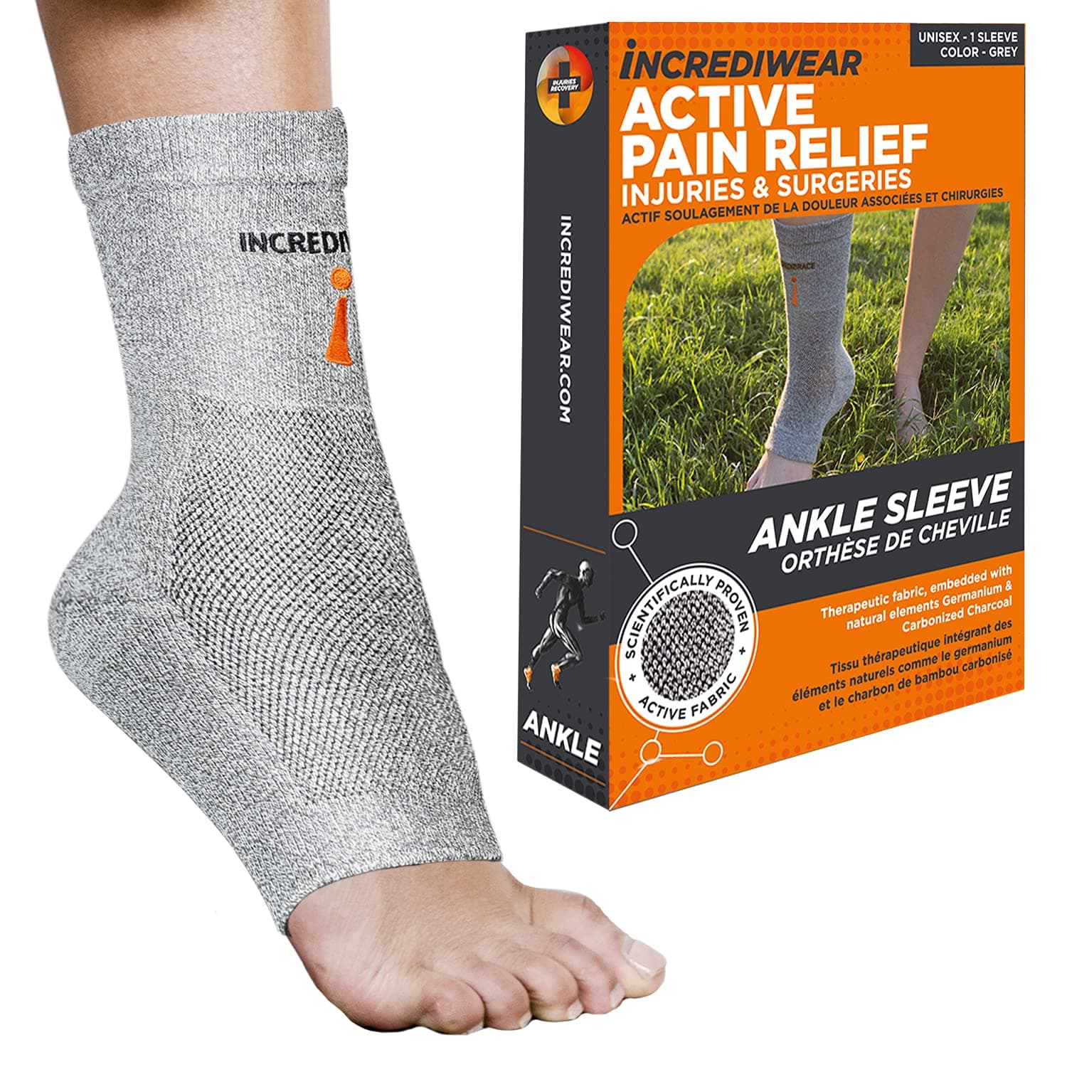 Ankle Sleeve – Ankle Brace for Joint Pain Relief, Sprained Ankle Support, Arthritis, Inflammation Relief, and Circulation, Ankle Support for Women and Men (Grey, X-Large)